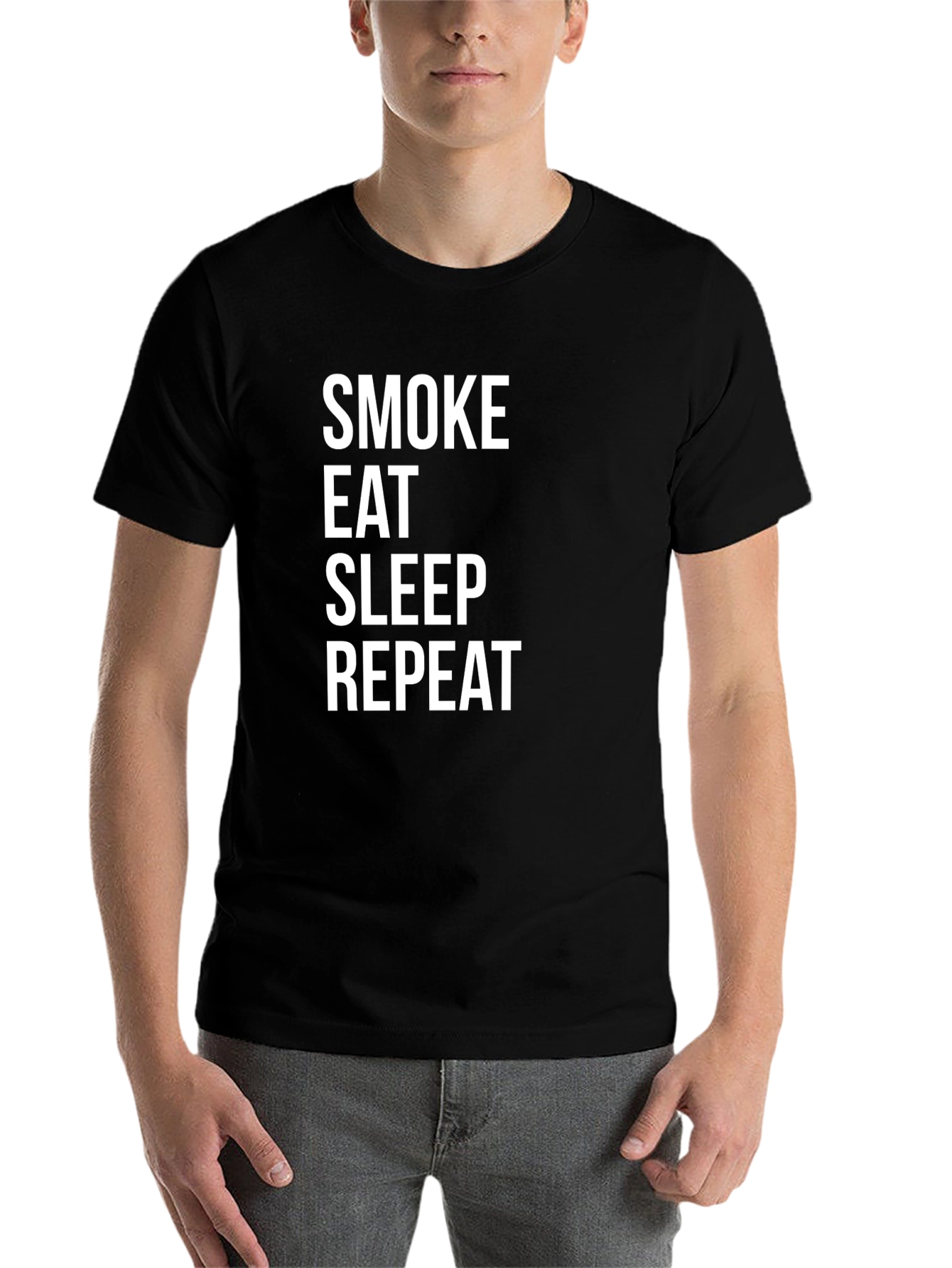 Black Smoke Eat Sleep Repeat Graphic Tee view 7