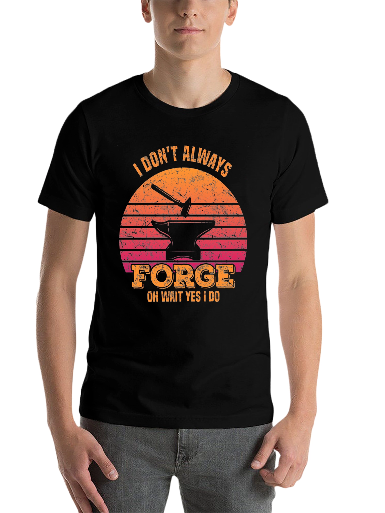 Black Funny Blacksmith T-Shirt - "I Don't Always Forge" view 7
