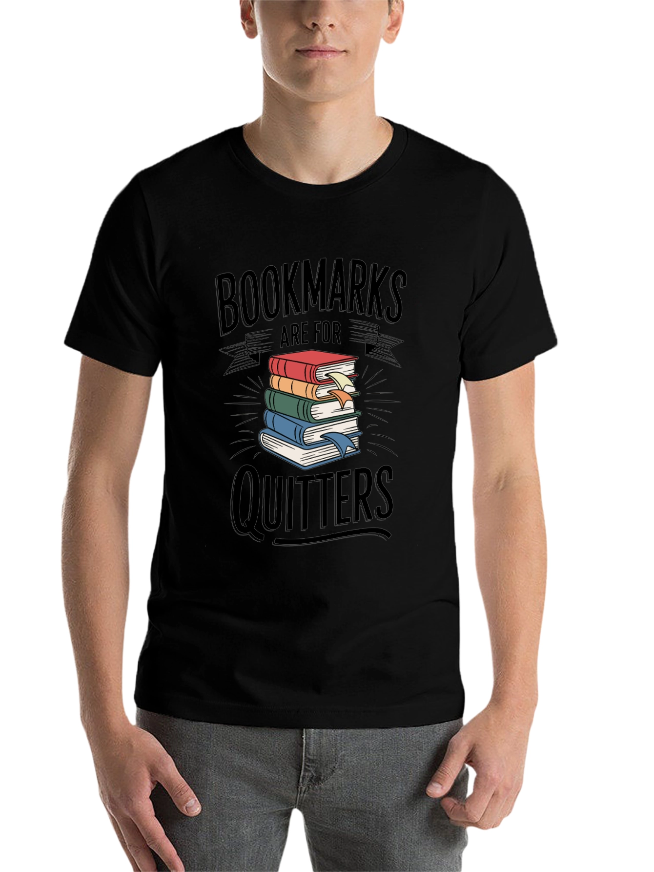 Black Bookmarks are for Quitters Graphic T-Shirt view 7
