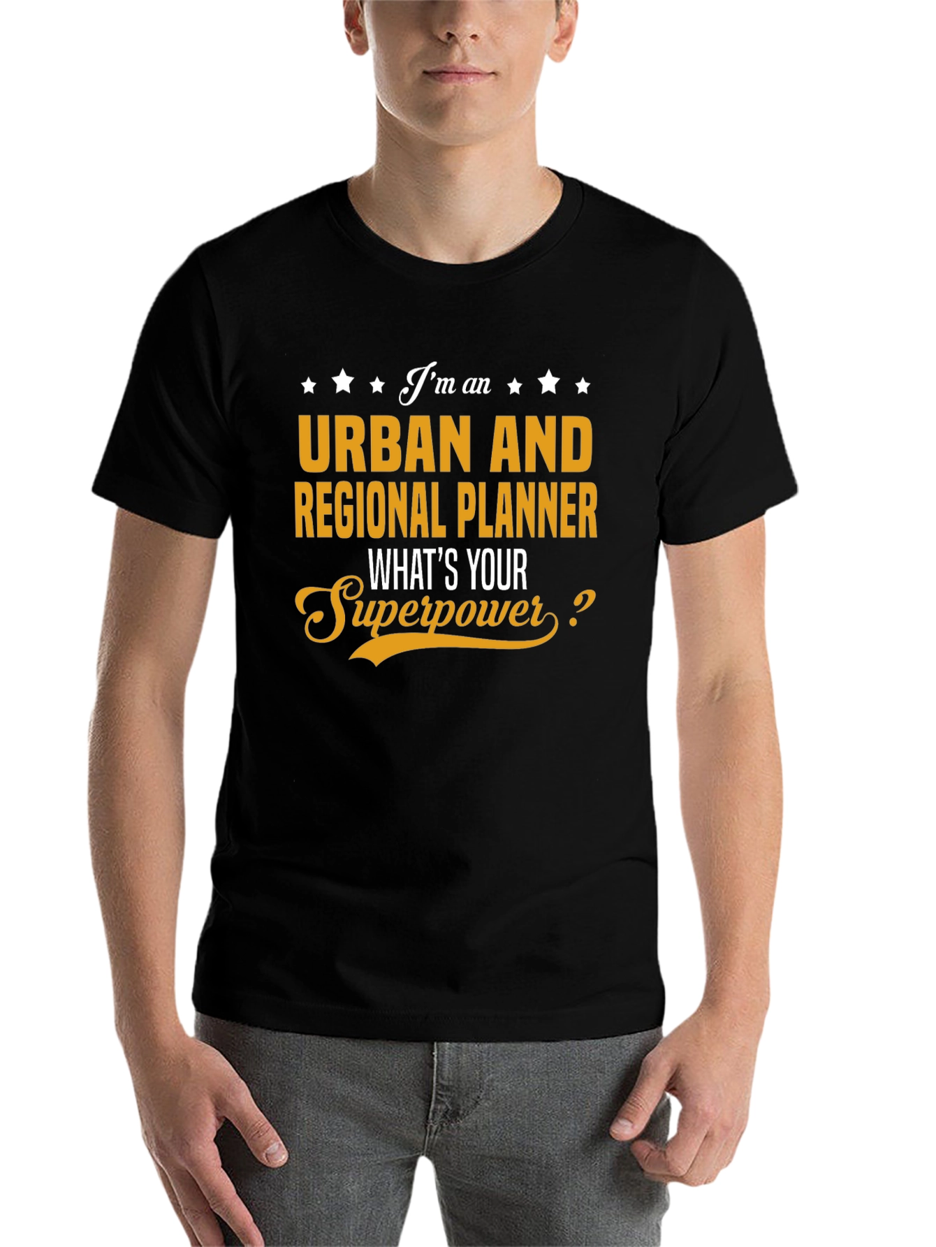 Black Urban Planner Superpower Black T-Shirt view 7