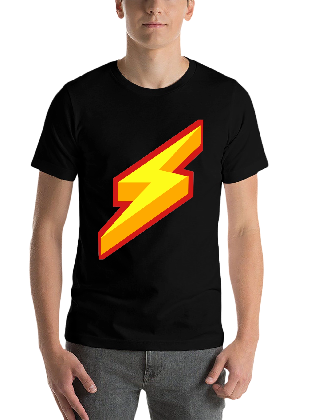 Black Lightning Bolt Graphic Tee - Bold Style view 7
