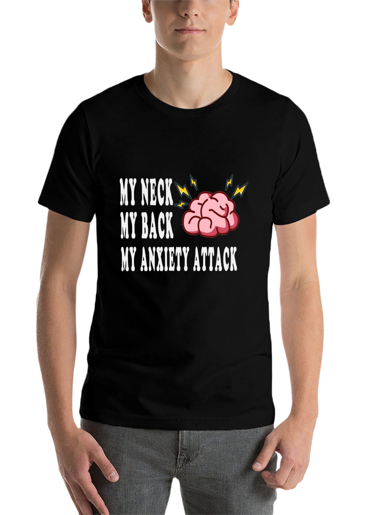 Black My Neck, My Back, My Anxiety Attack Graphic Tee view 7