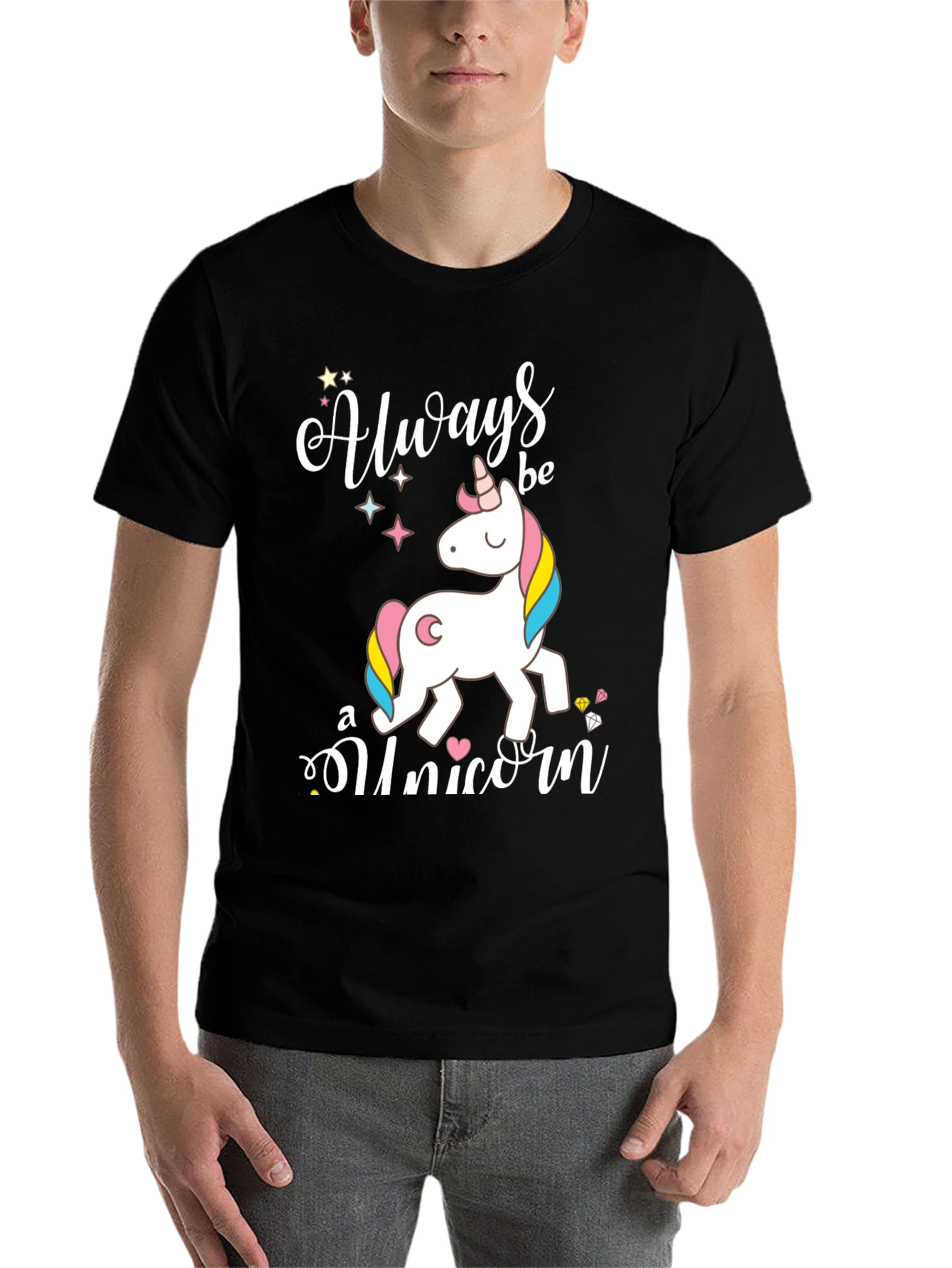 Black Always Be A Unicorn Graphic Tee view 7