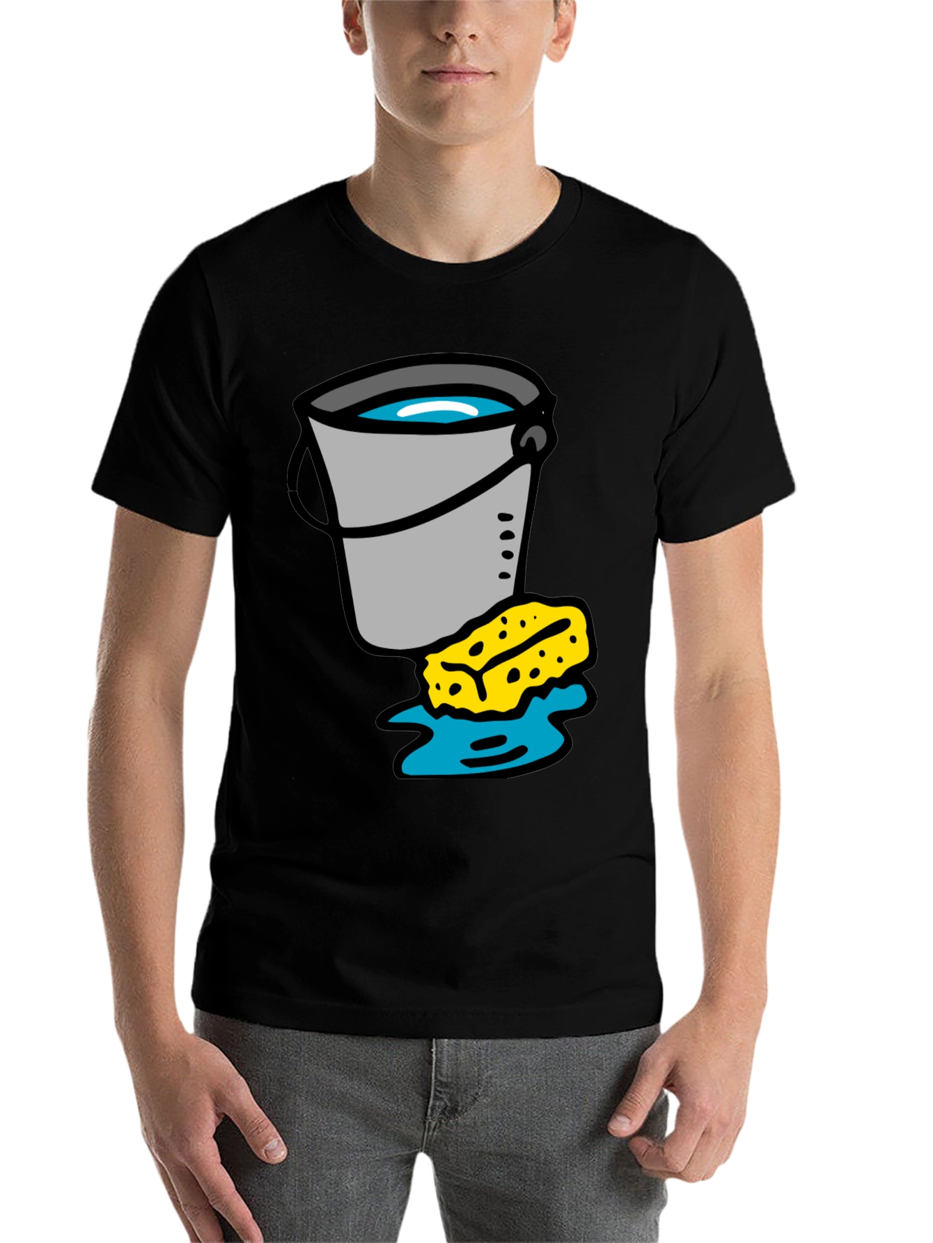 Black Bucket and Sponge Graphic Tee view 7