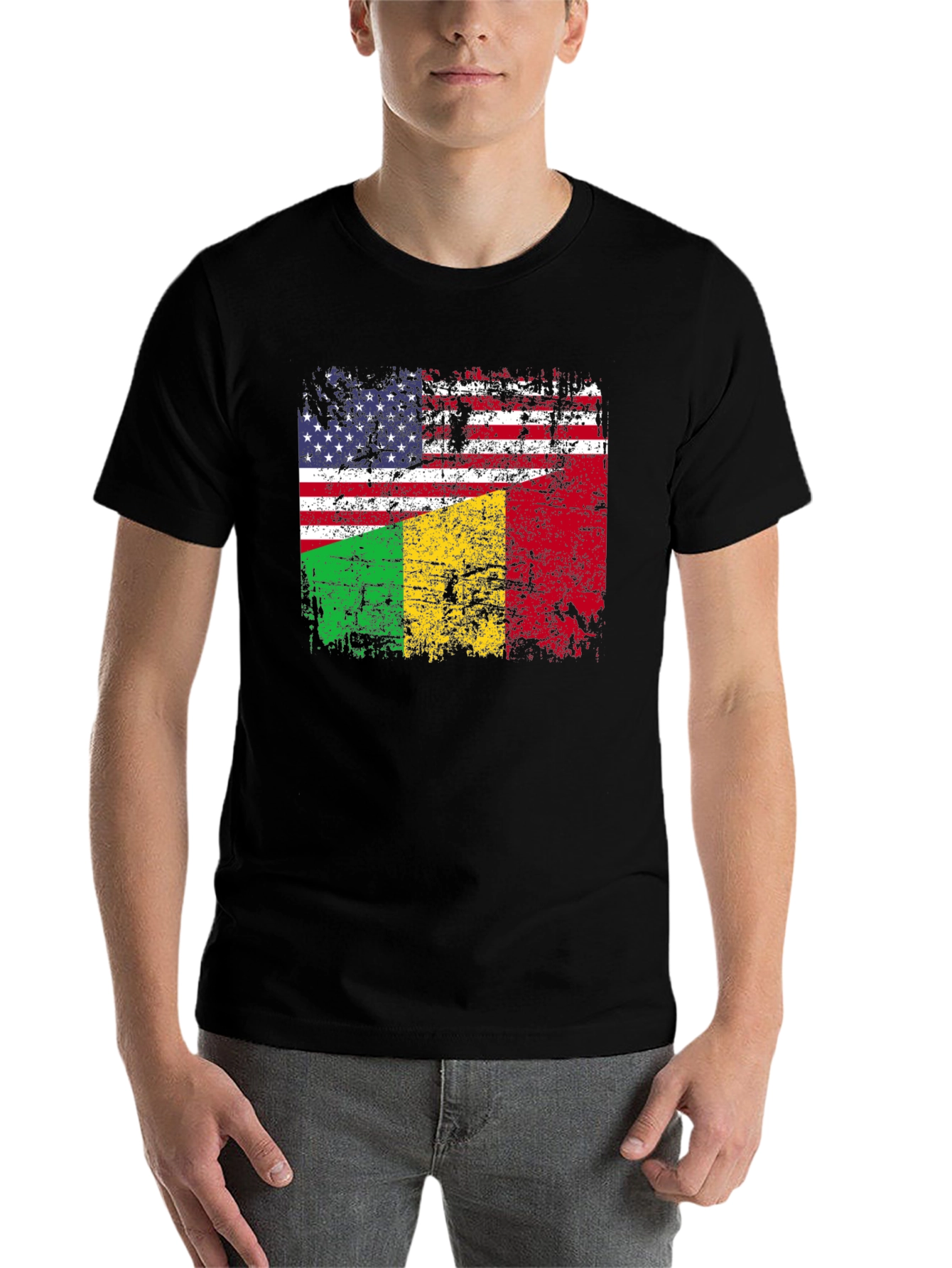 USA & Mali Flag Graphic T-Shirt - 7