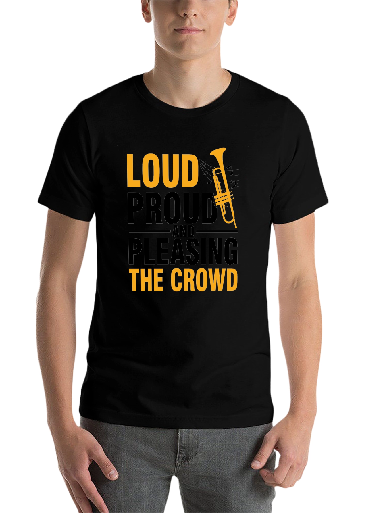 Black Loud Proud T-Shirt - Musician Graphic Tee view 7