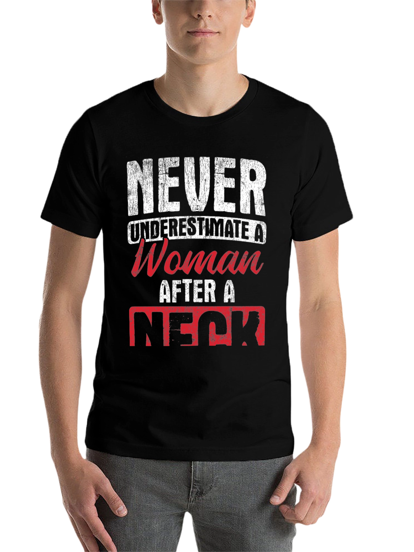 Black Never Underestimate a Woman T-Shirt view 7