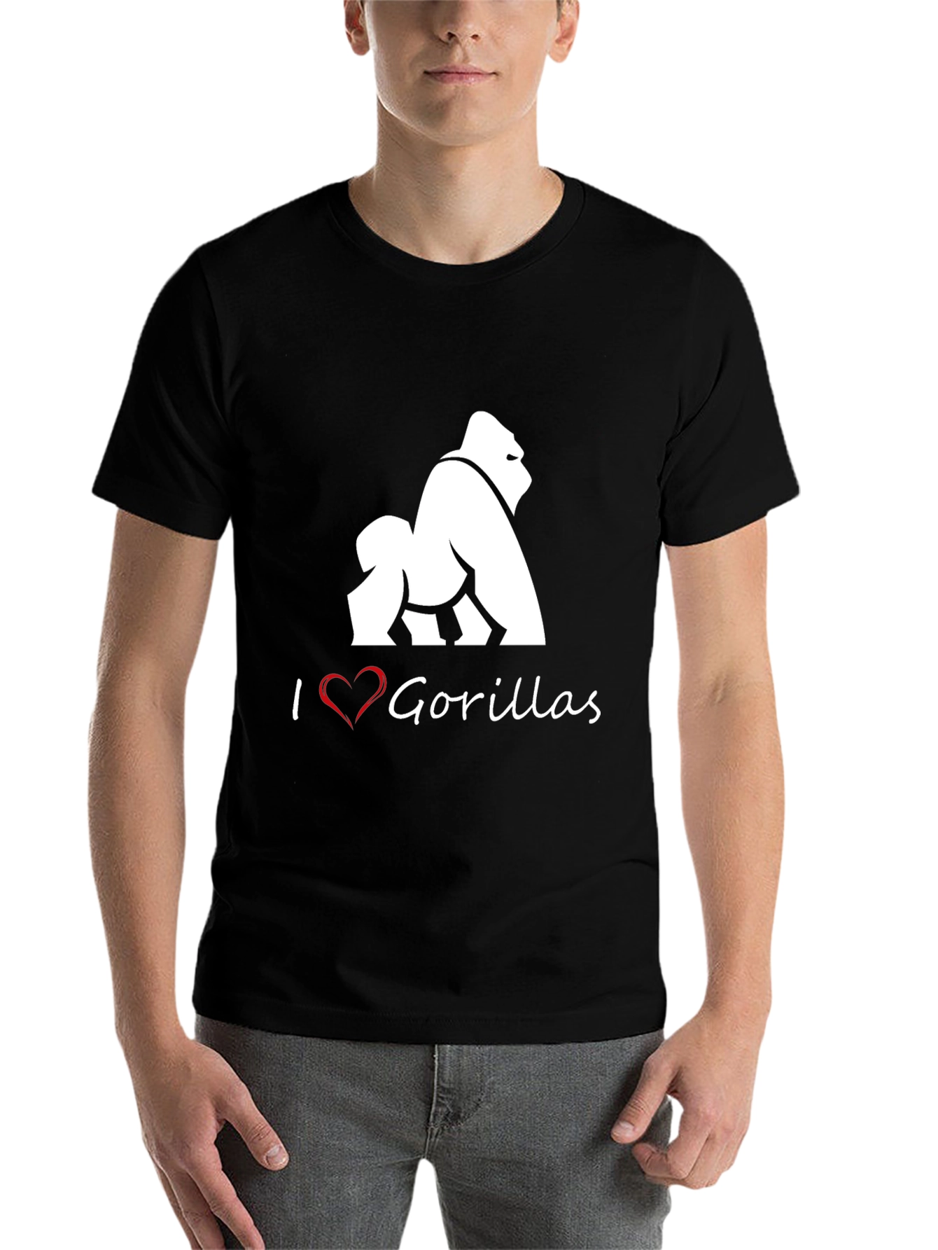 Black I Heart Gorillas Black T-Shirt view 7