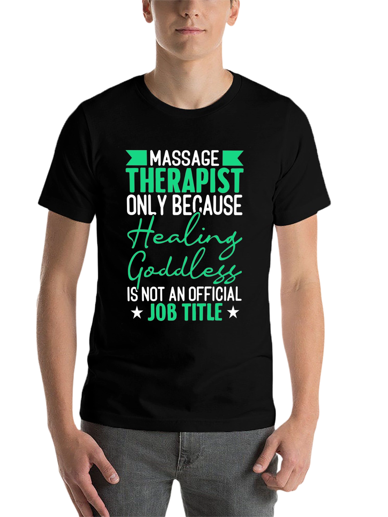 Black Massage Therapist Graphic T-Shirt view 7