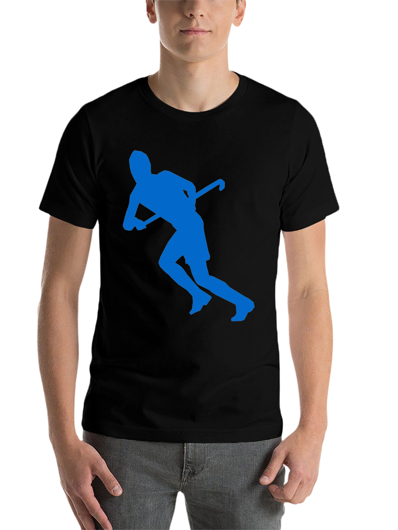 Black Hockey Player Graphic T-Shirt view 7
