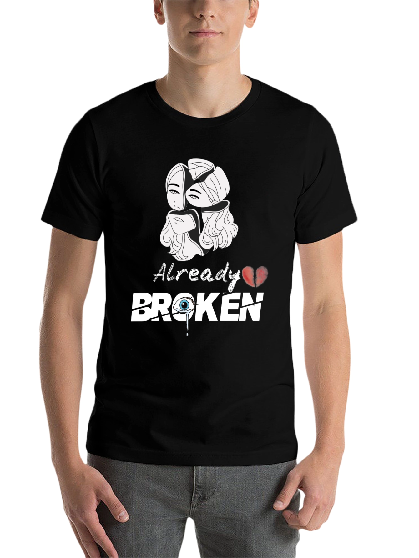 Black Already Broken Graphic Tee view 7