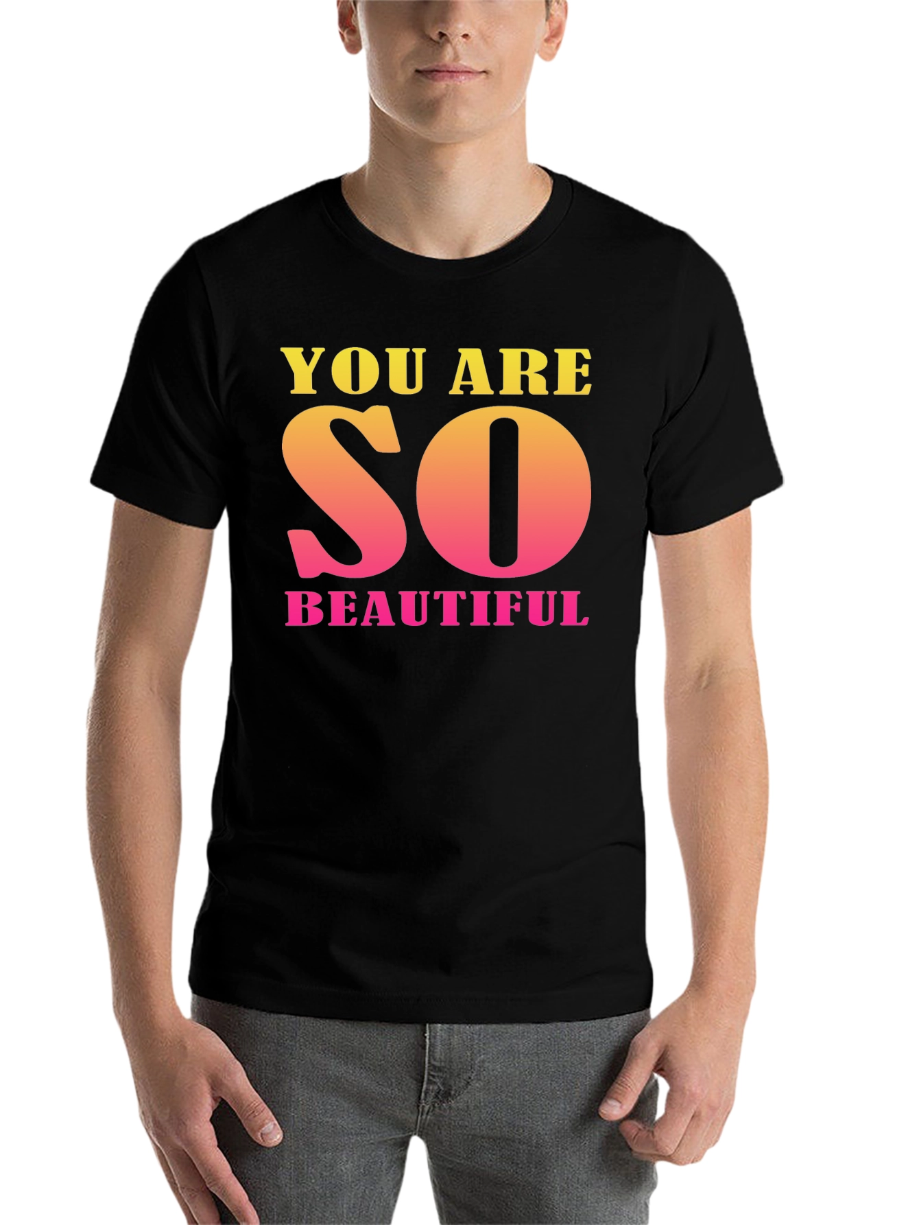 Black You Are So Beautiful Graphic Tee view 7