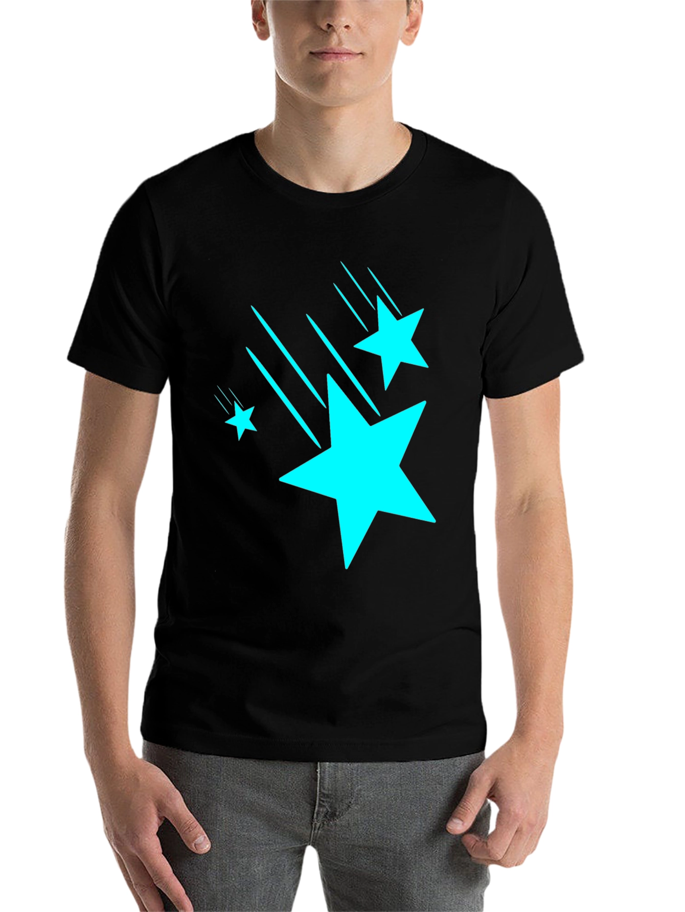 Black Starry Sky Black Tee - Unisex Casual Cotton Blend view 7