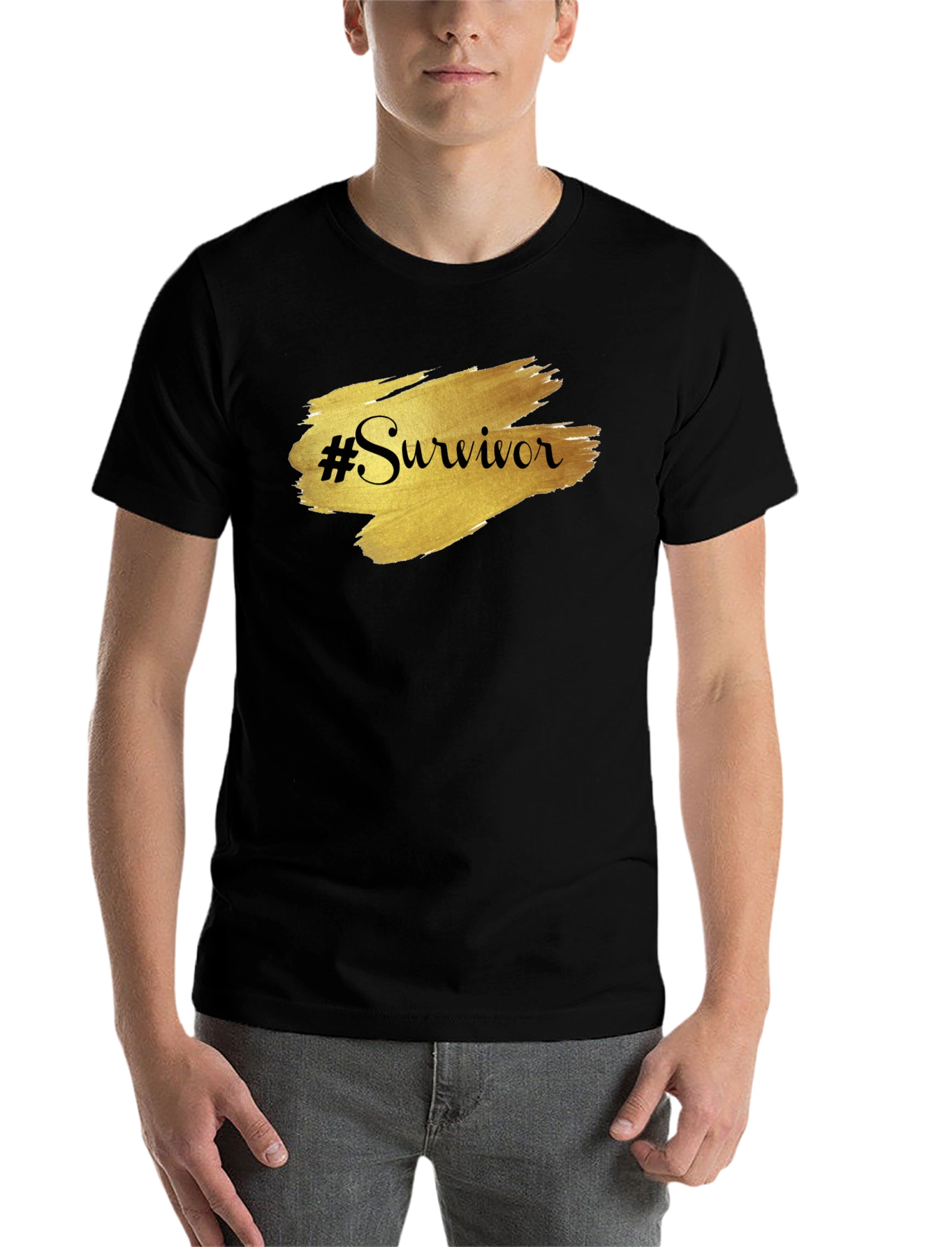 Black Survivor Graphic Tee - Black Unisex T-Shirt view 7