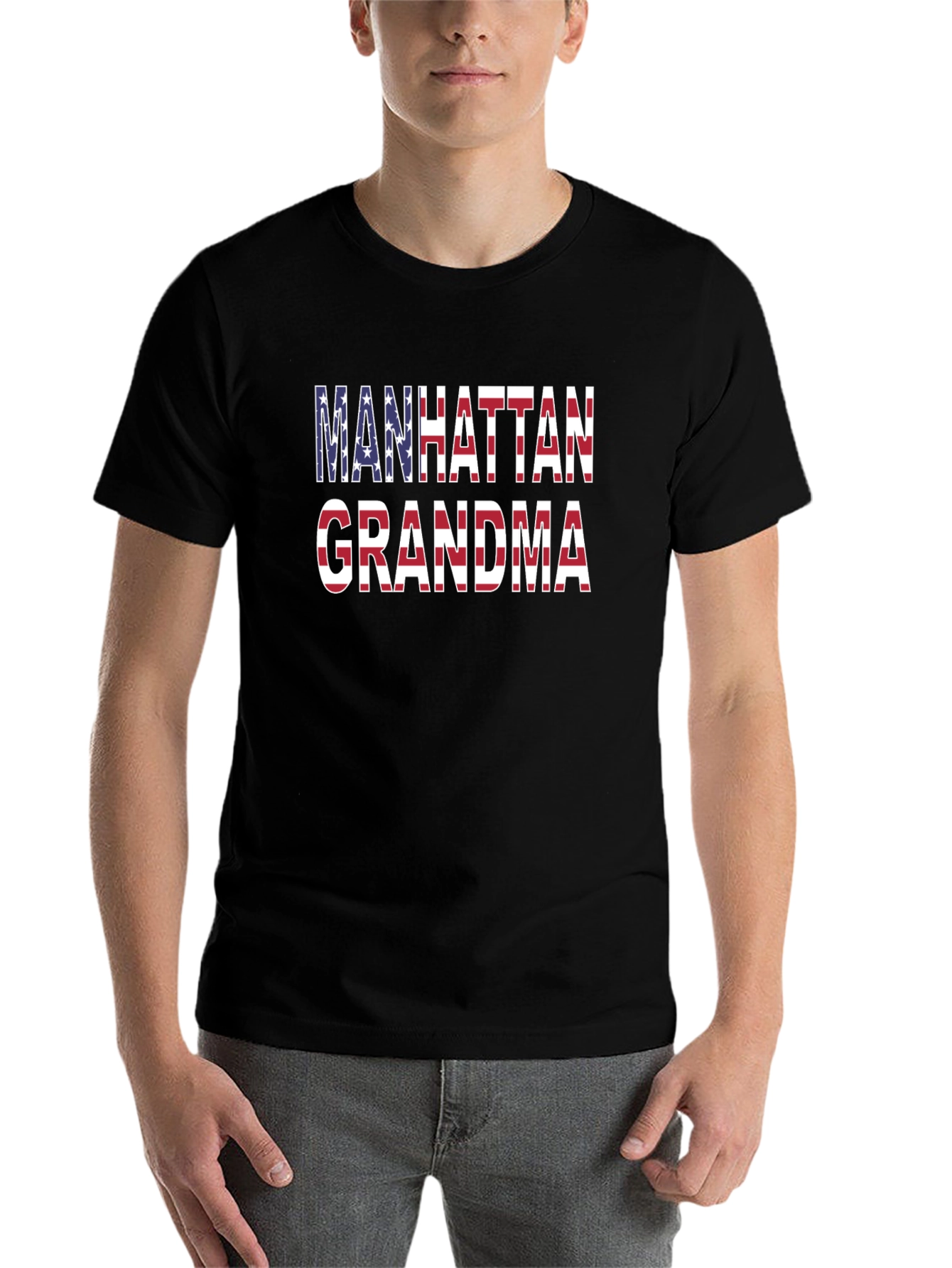 Black Manhattan Grandma Patriotic T-Shirt view 7