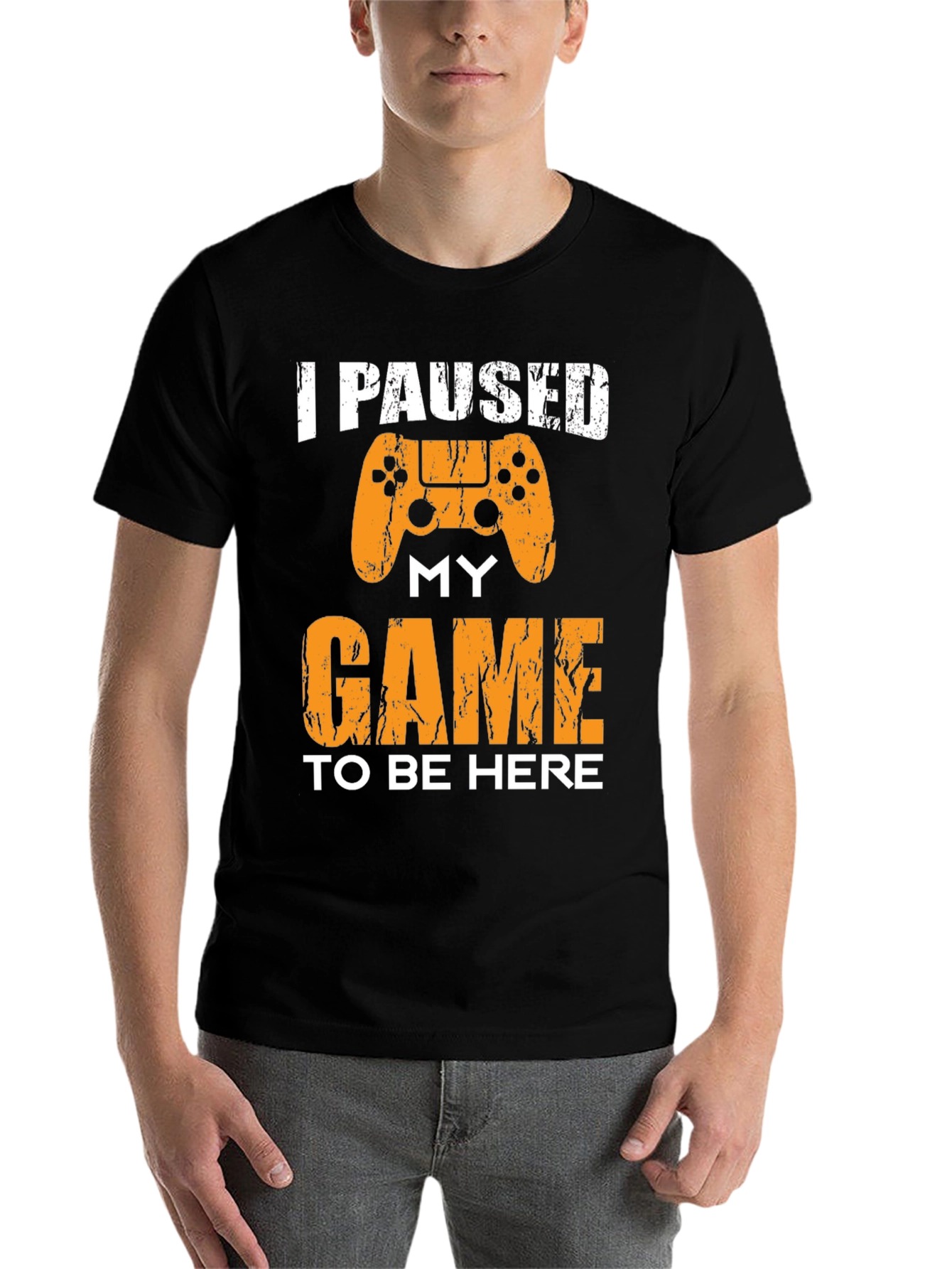 Black I Paused My Game To Be Here Graphic Tee view 7