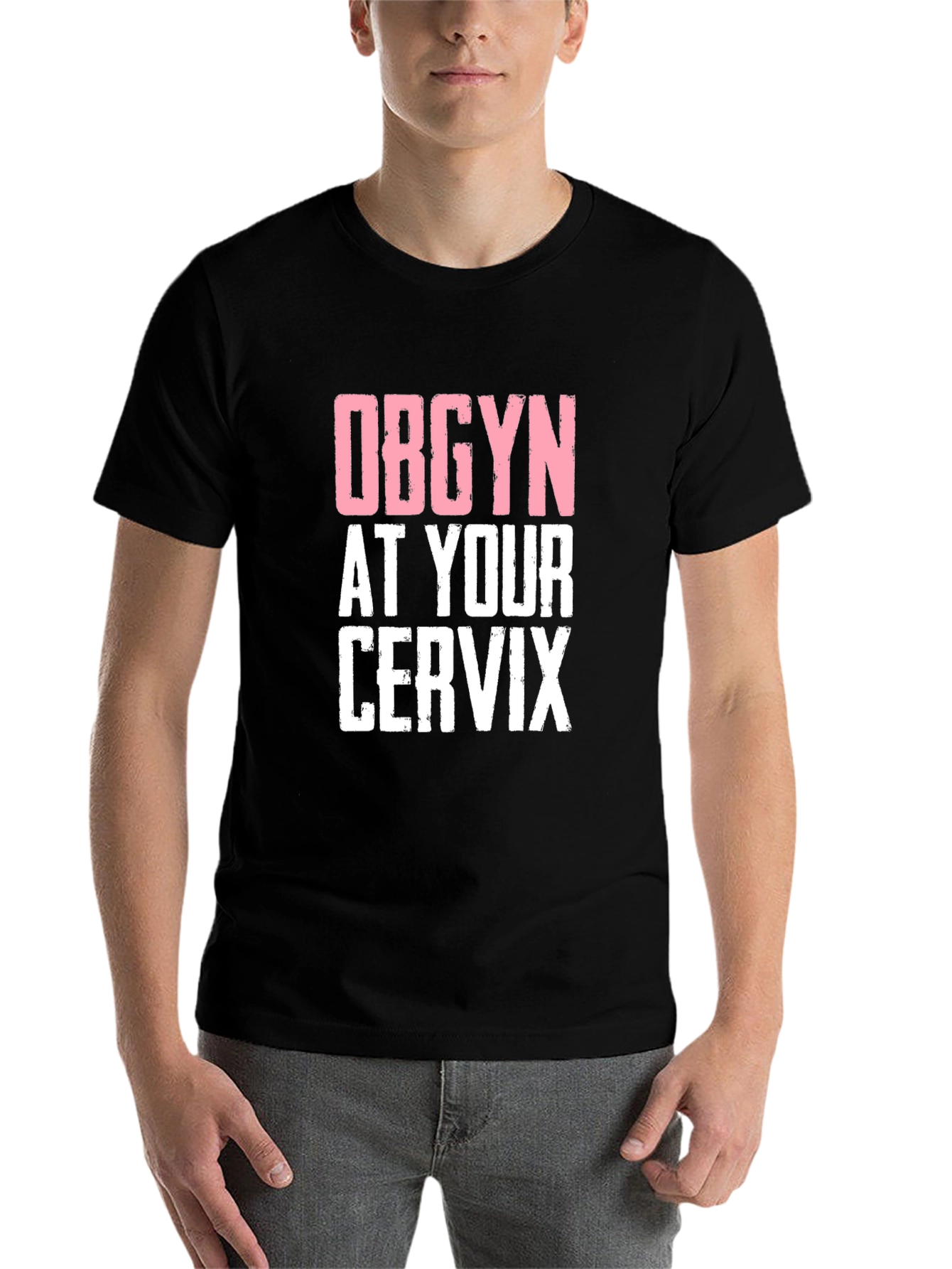 Black OBGYN at Your Cervix Graphic Novelty Tee view 7