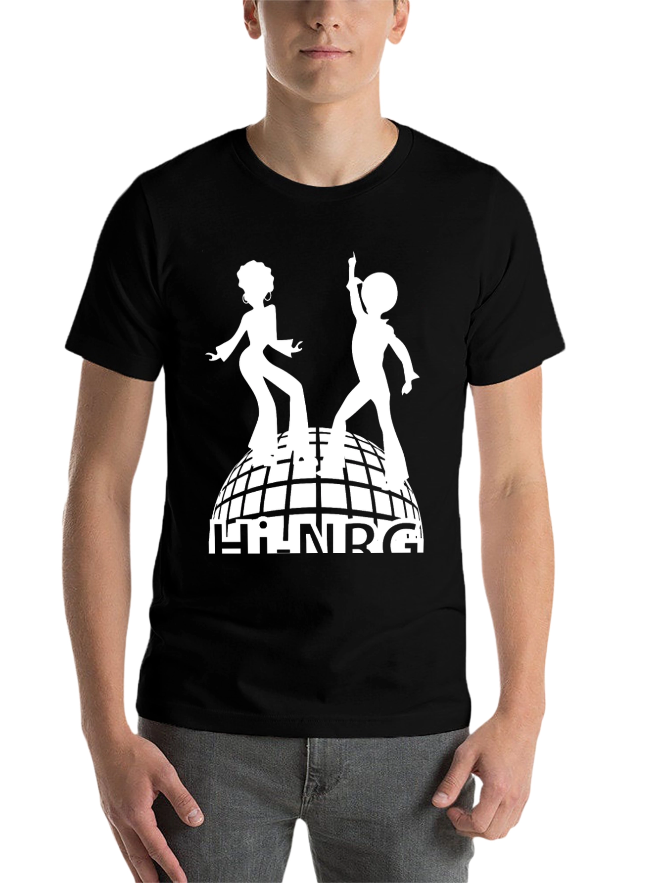 Black Retro Disco T-Shirt - Hi NRG Dance Tee view 7