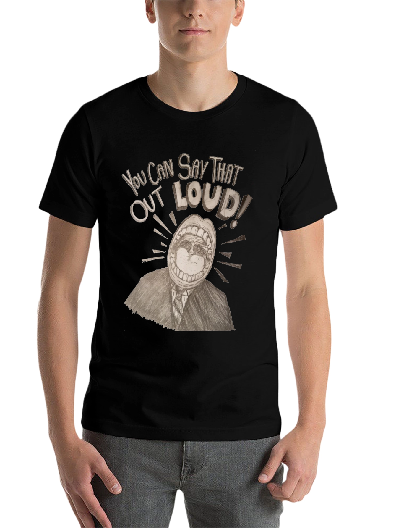 Black Say That Out Loud Graphic Tee view 7
