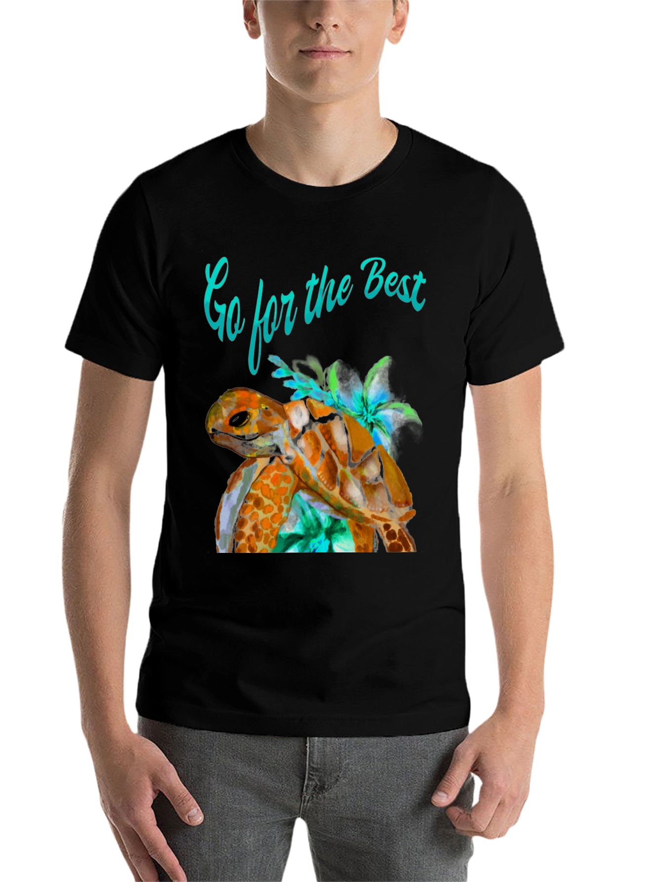 Black Turtle Graphic Tee - Go for the Best! view 7