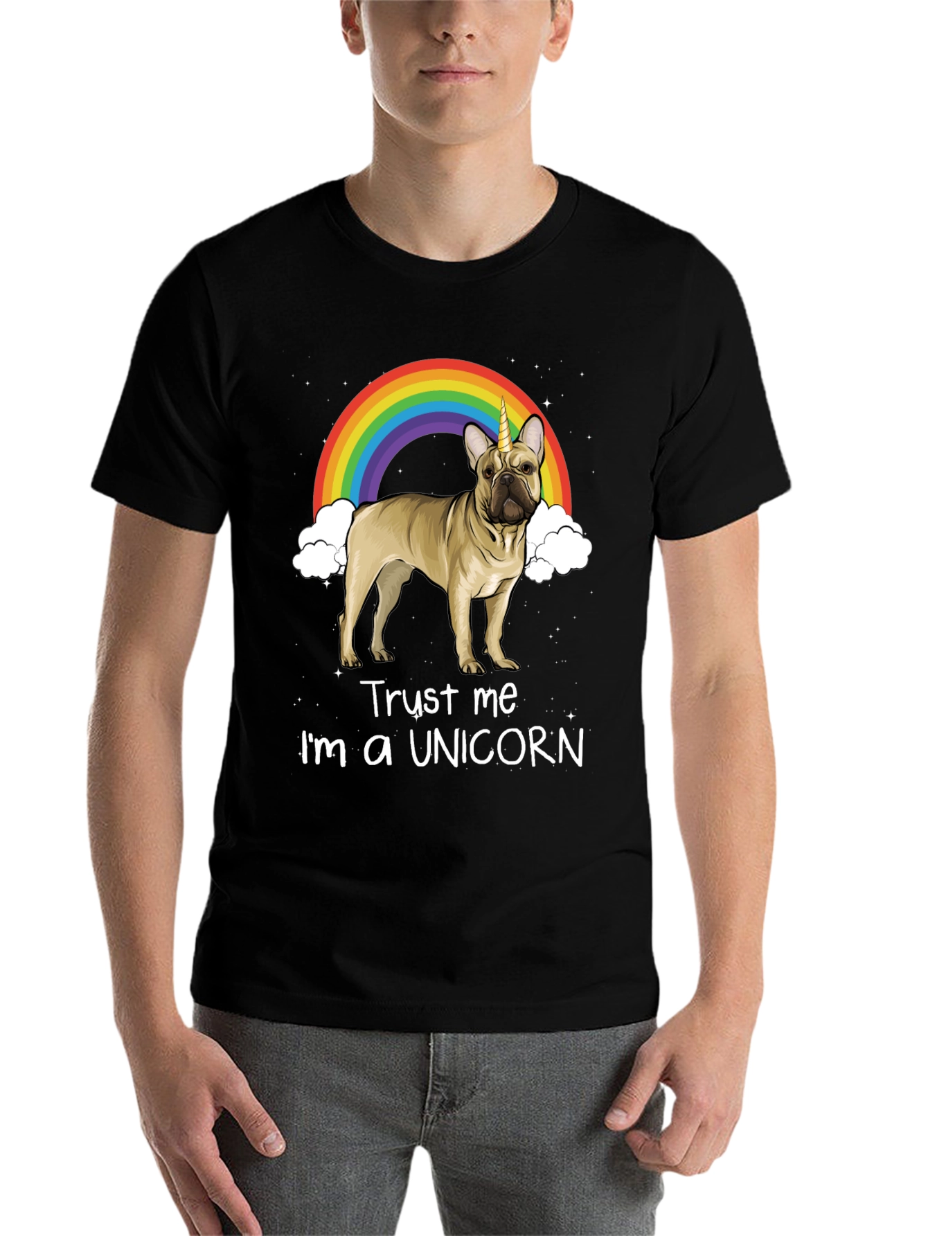 Black Unicorn French Bulldog Graphic Tee view 7
