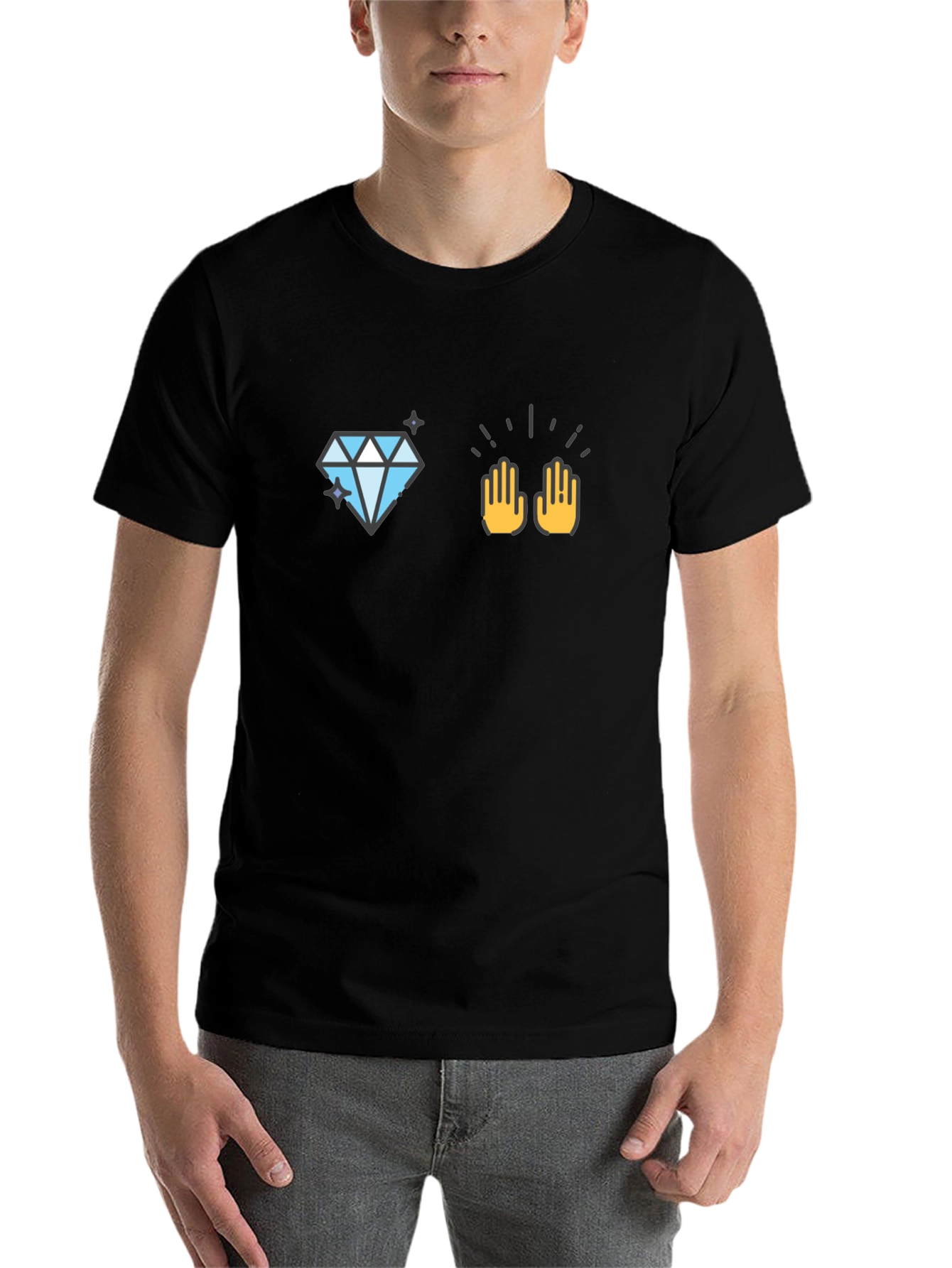 Black Diamond Hands Black T-Shirt - Premium Graphic Tee view 7