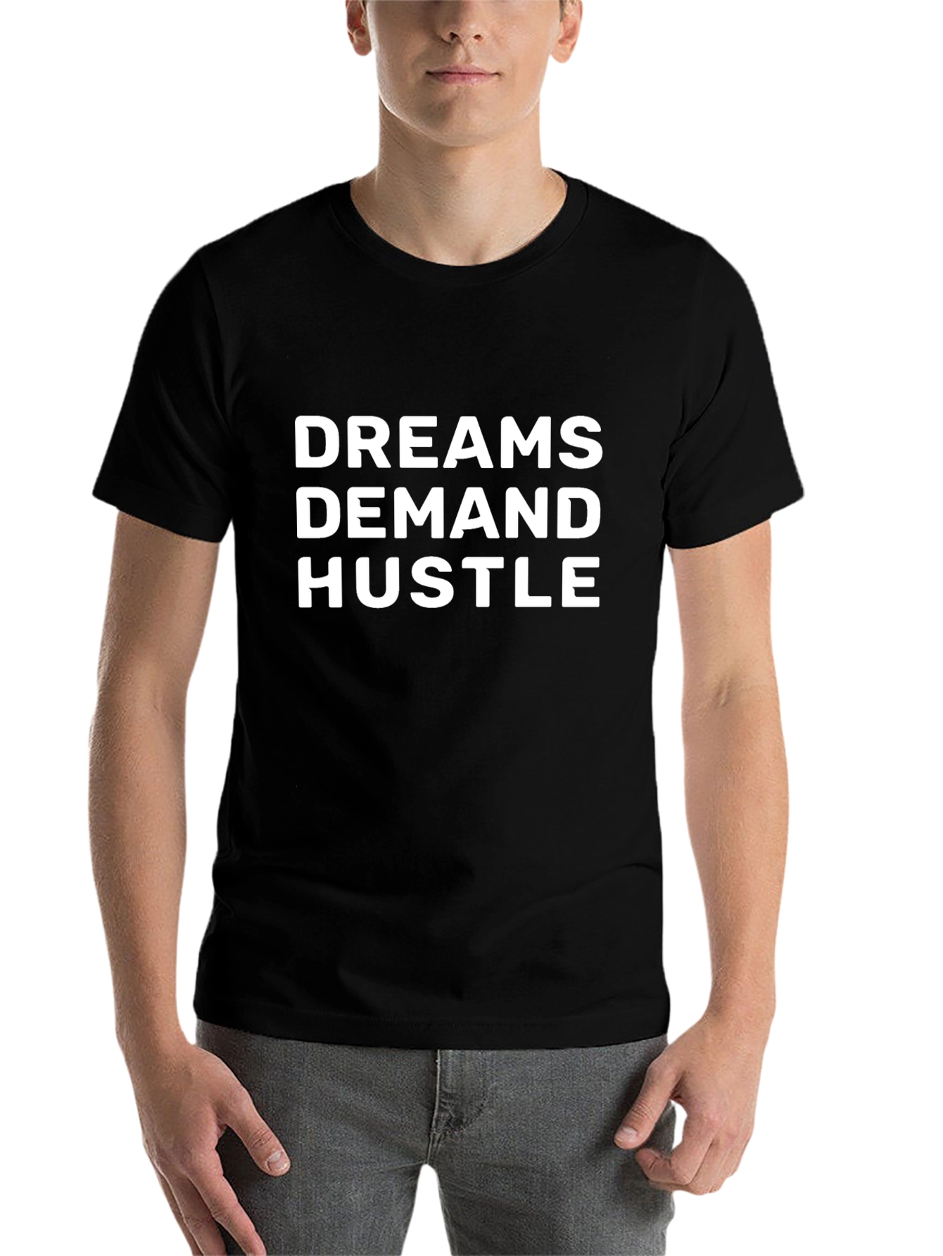 Black Dreams Demand Hustle Black Graphic Tee view 7