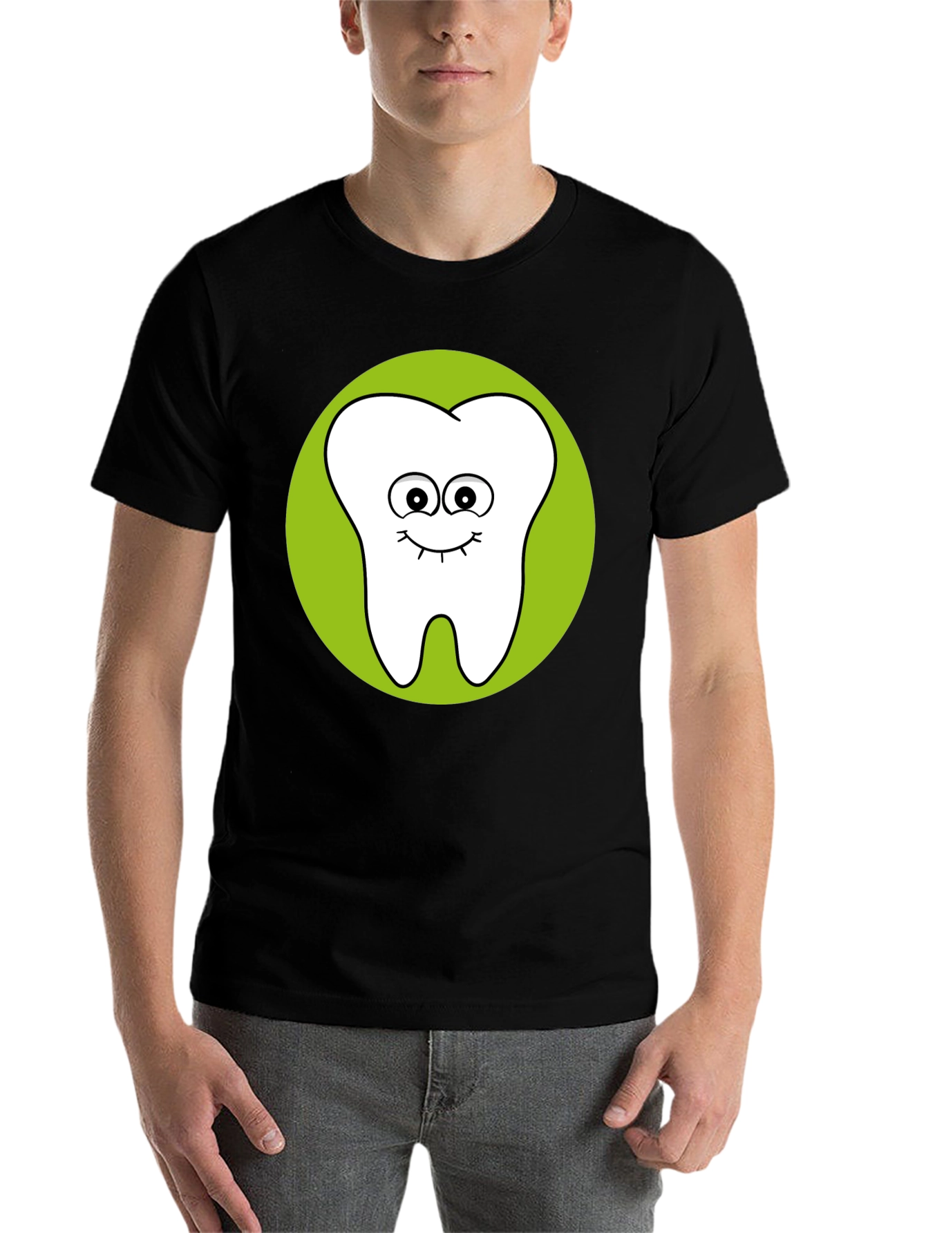 Black Funny Tooth Graphic Tee - Black Cotton T-Shirt view 7