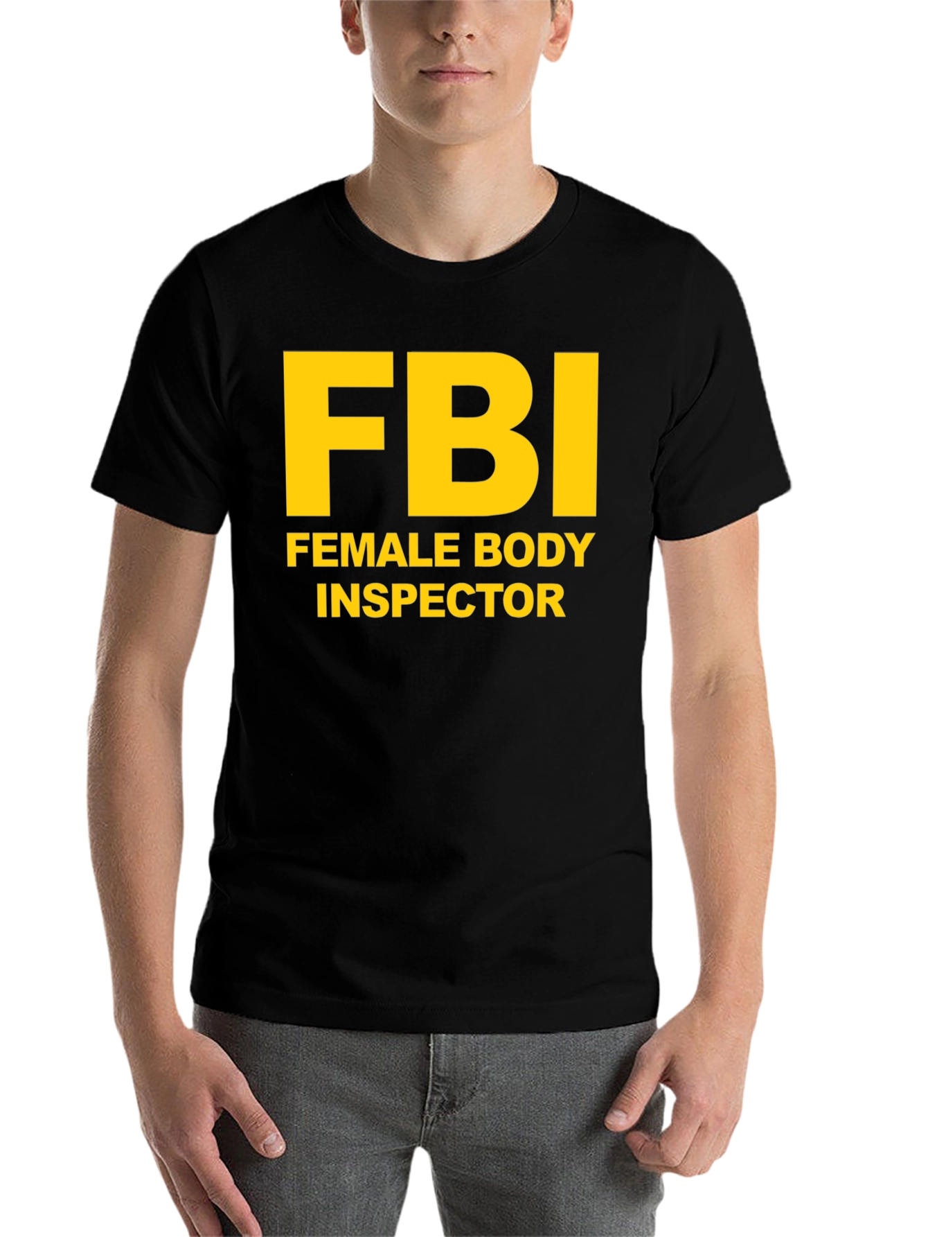 Black FBI Female Body Inspector Novelty T-Shirt view 7