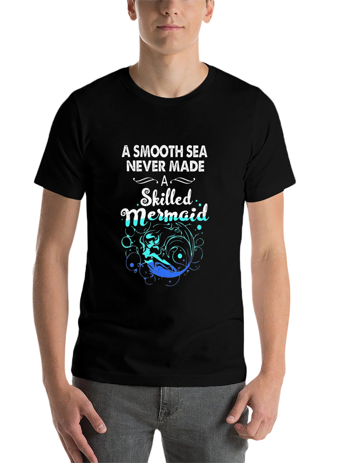 Mermaid Graphic T-Shirt: Smooth Seas, Skilled Mermaid - 7