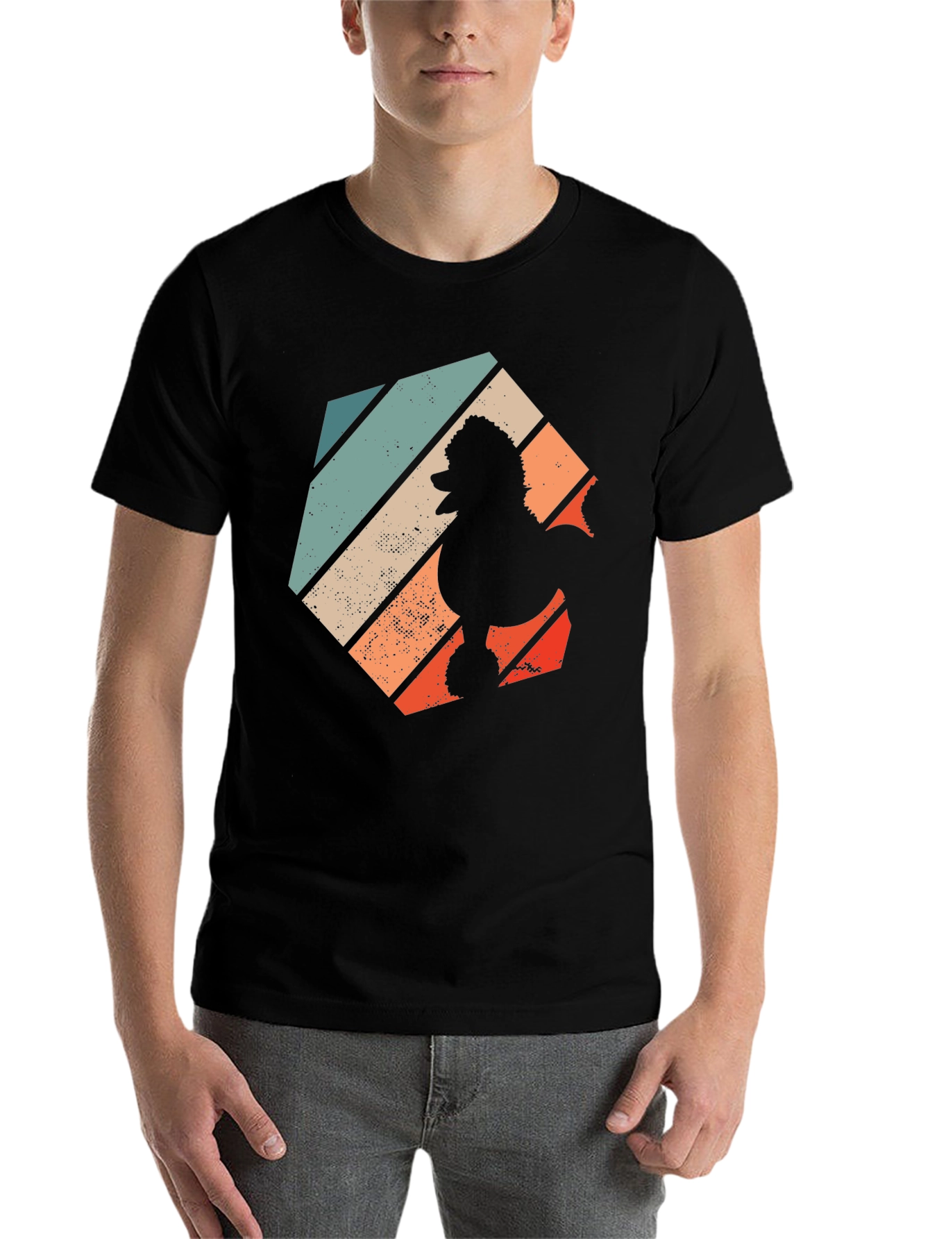 Black Retro Poodle Graphic Tee - Stylish Dog Lover T-Shirt view 7