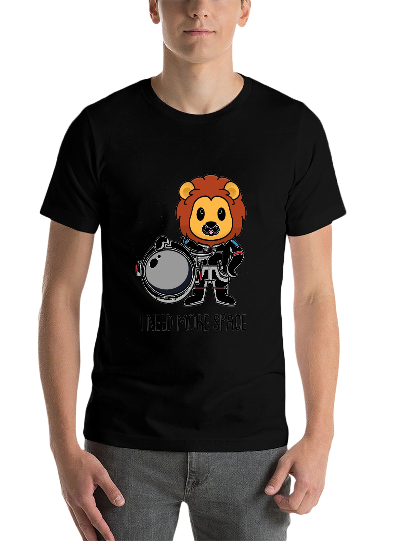 Black Lion Astronaut T-Shirt - I Need More Space view 7