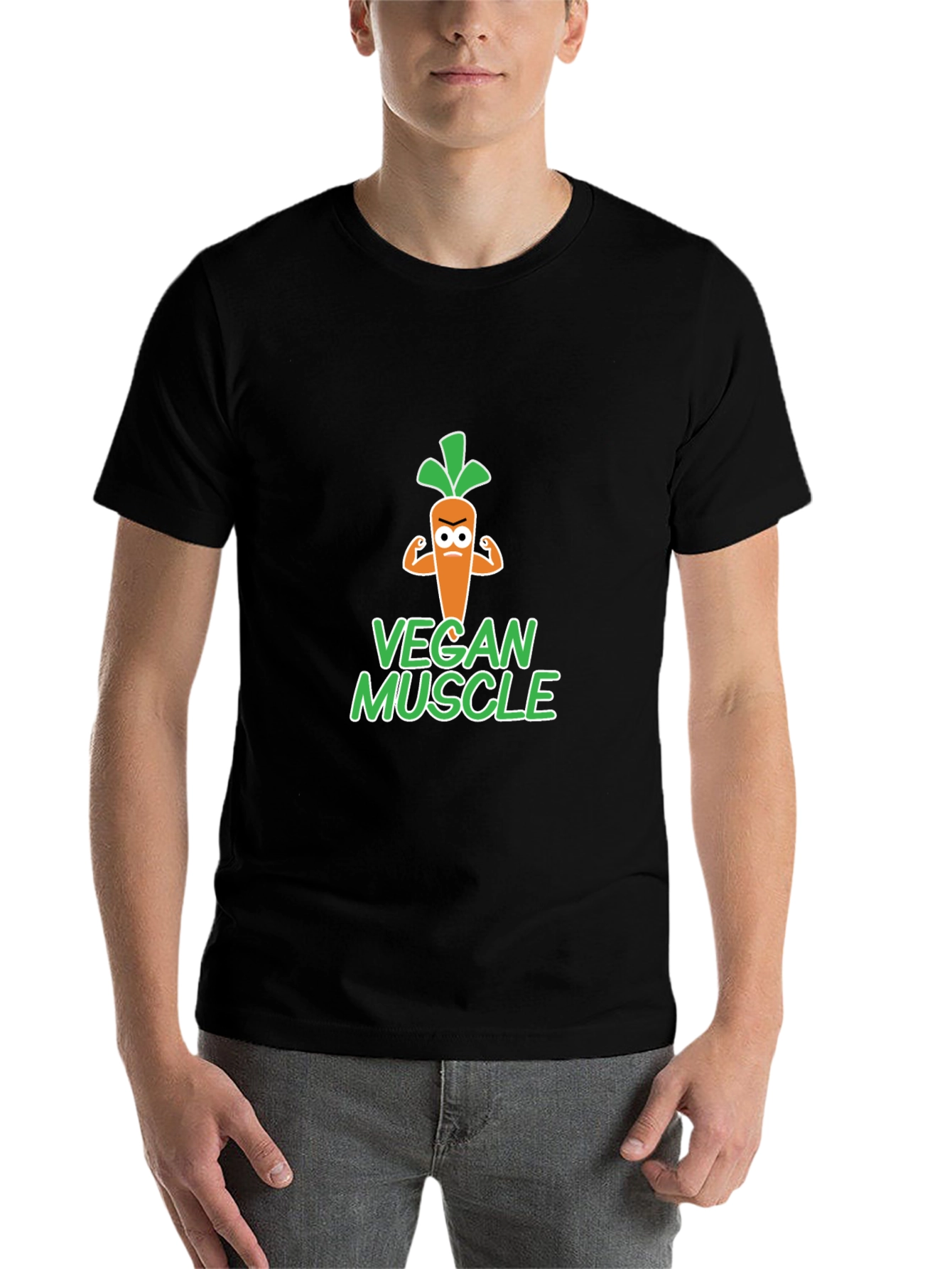 Black Vegan Muscle T-Shirt - Funny Vegetarian Gym Tee view 7