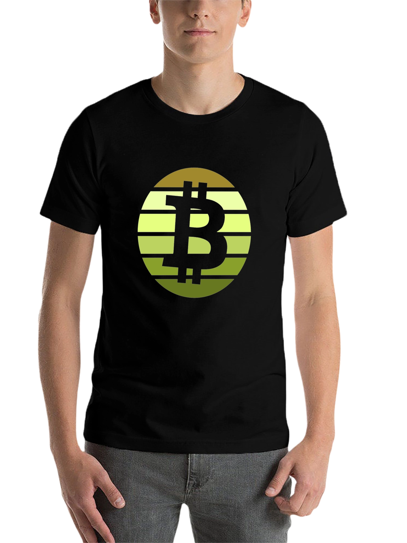 Black Bitcoin Sunset Graphic Tee view 7