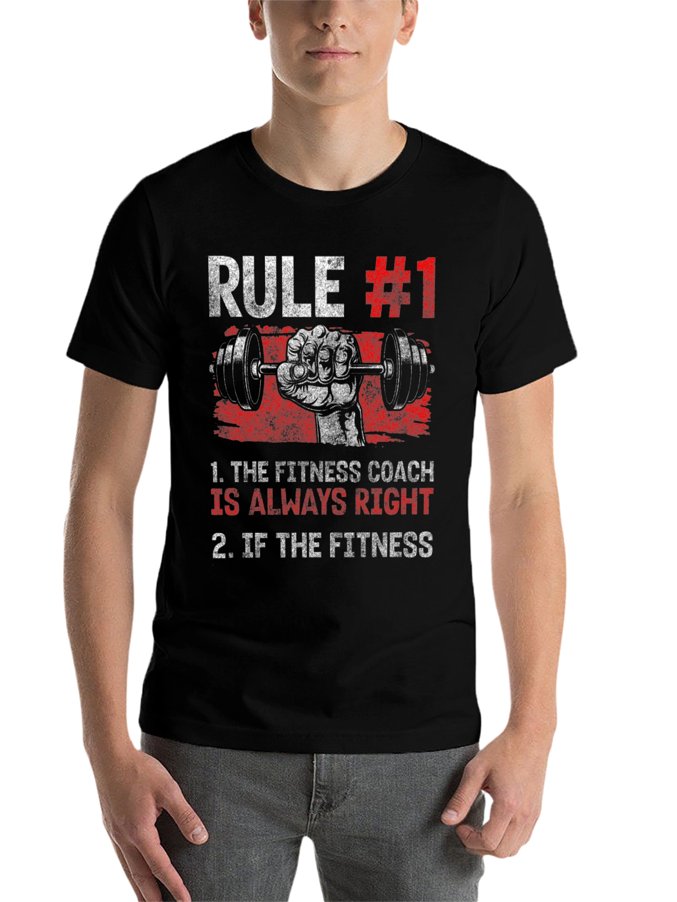 Black Rule #1 Fitness Coach T-Shirt - Workout Gym Tee view 7