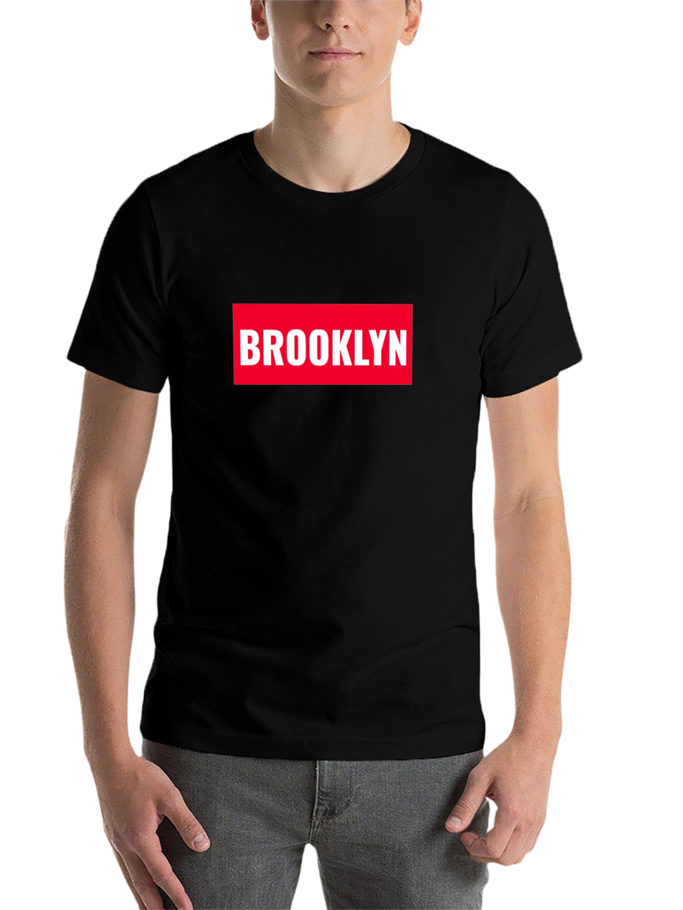 Black Brooklyn Graphic Print Men's Black T-Shirt view 7