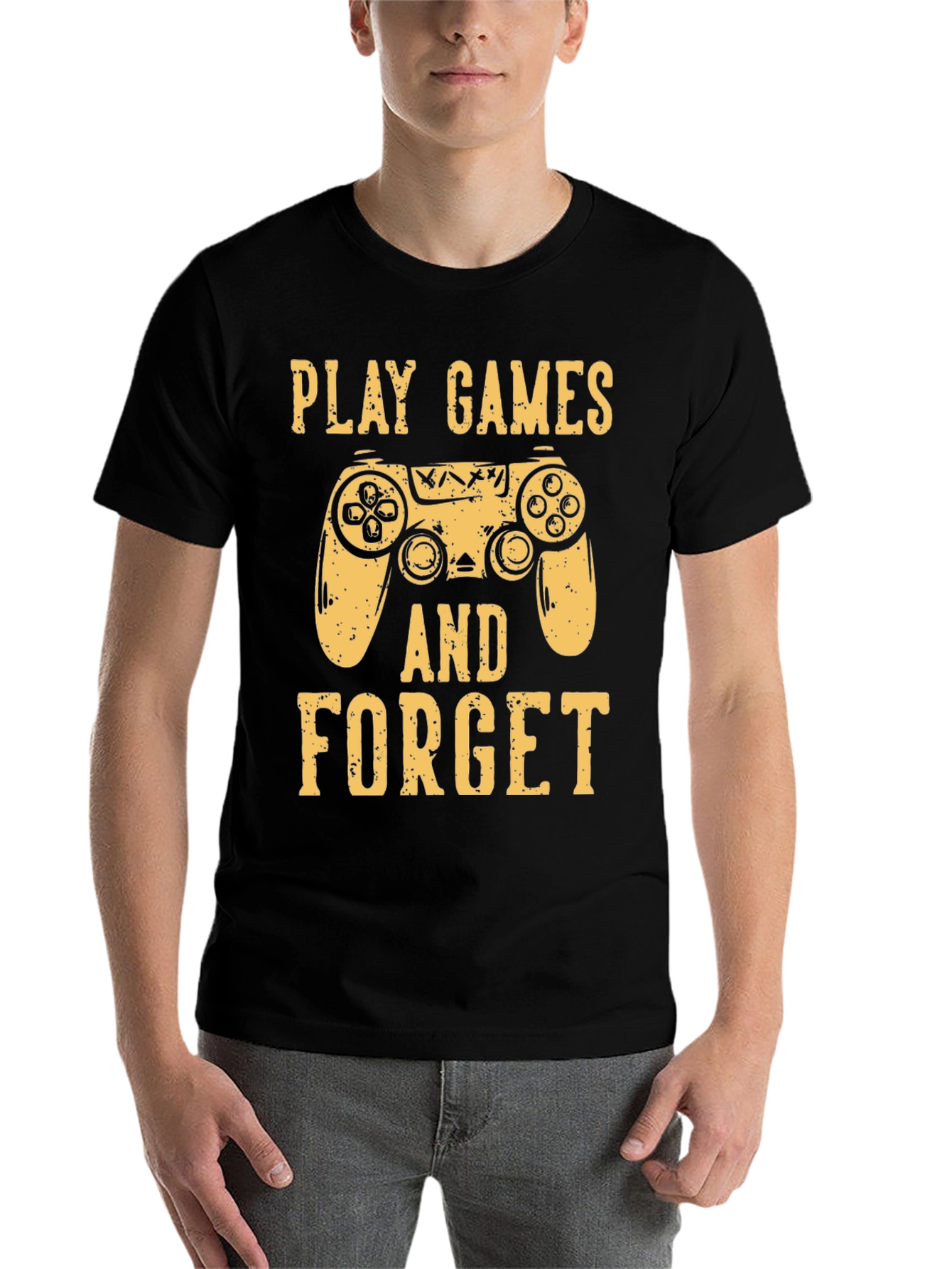 Black Play Games and Forget T-Shirt - Gamer Tee view 7