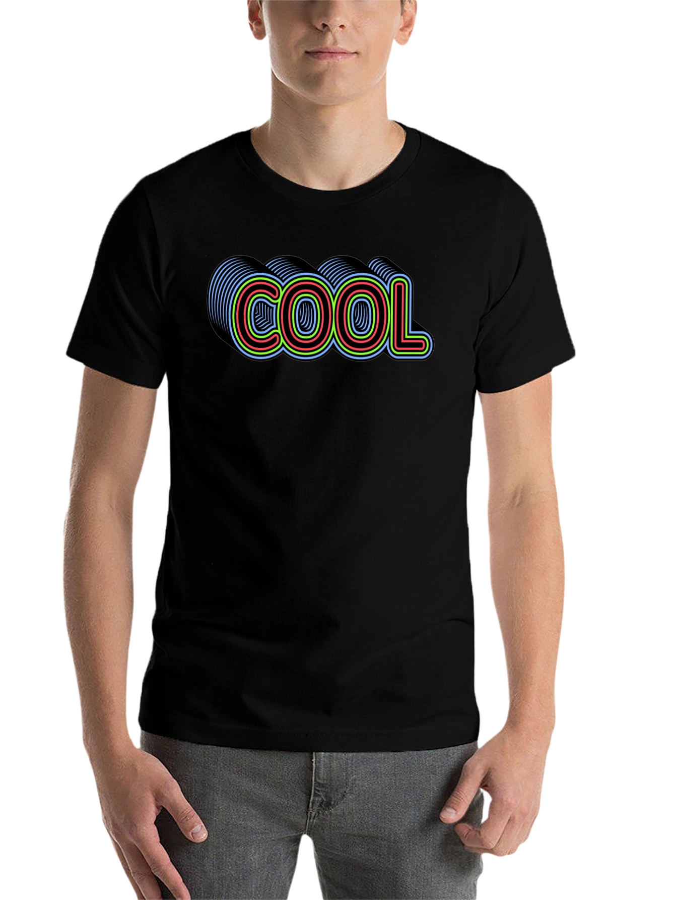 Black Cool Graphic Print Black T-Shirt view 7