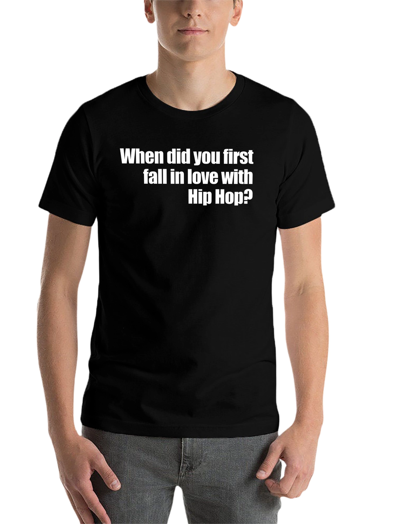 Black Hip Hop Lover T-Shirt: When Did You First Fall In Love? view 7