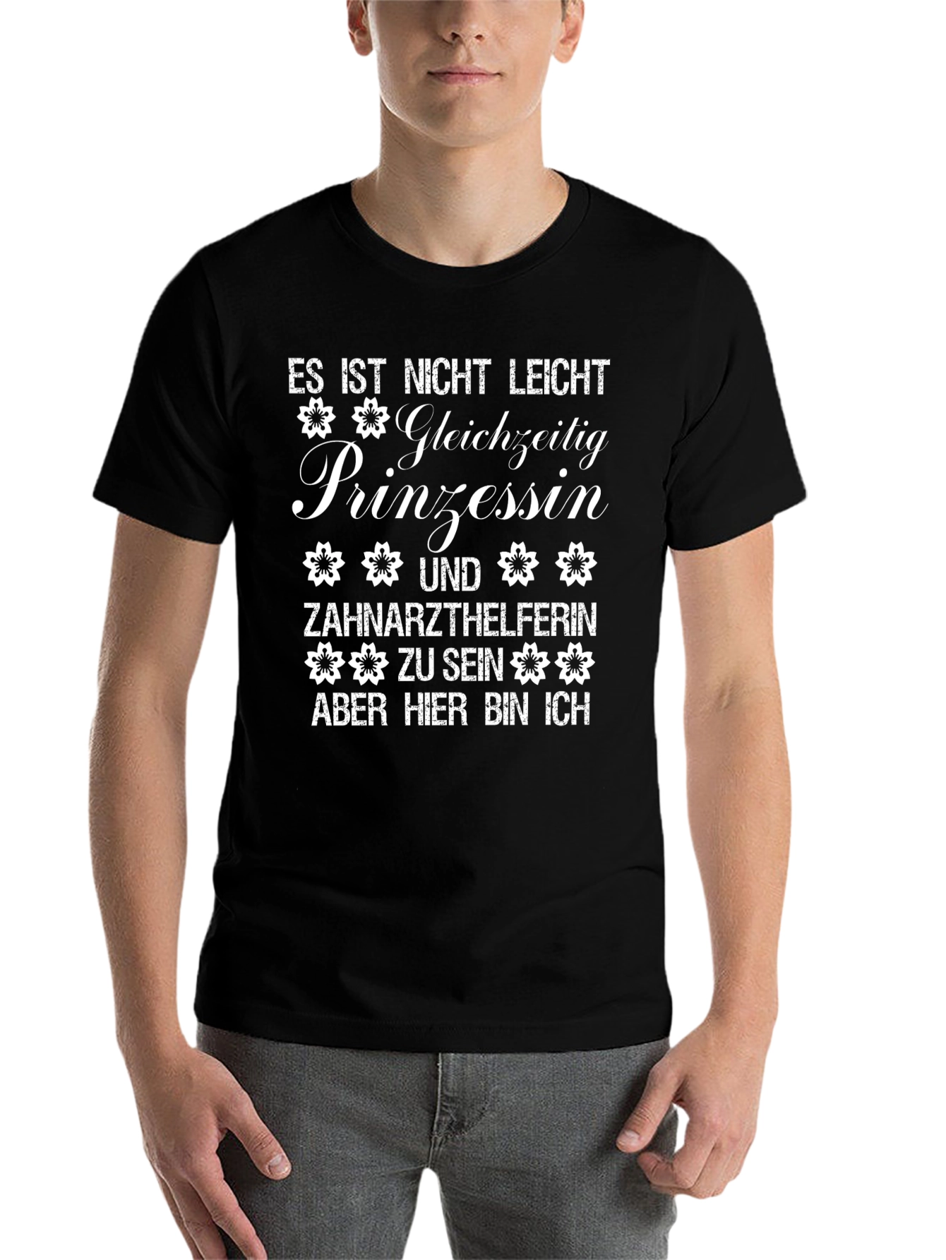 Black Princess Dentist Assistant T-Shirt - Funny German Tee view 7