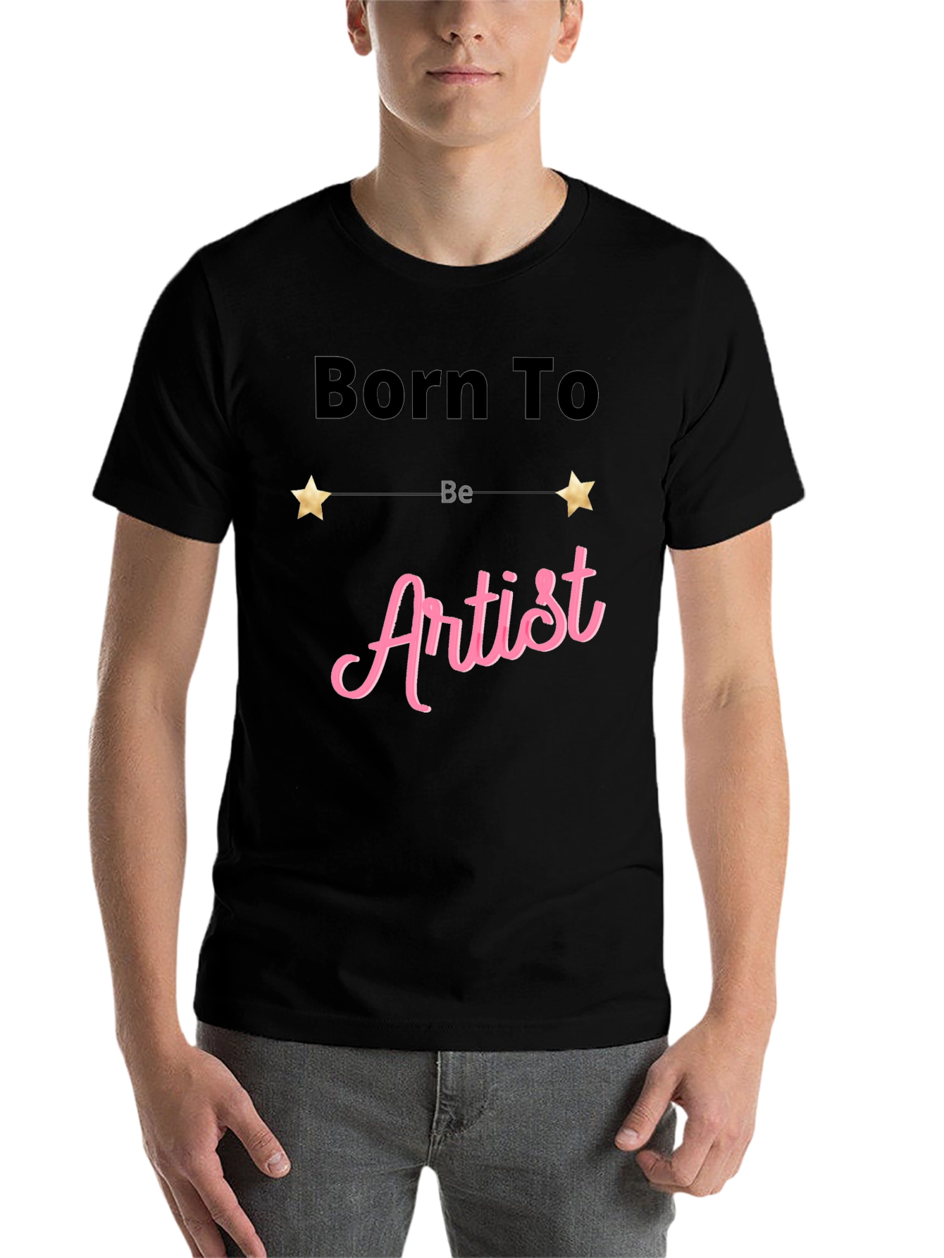 Black Born To Be Artist Black T-Shirt view 7