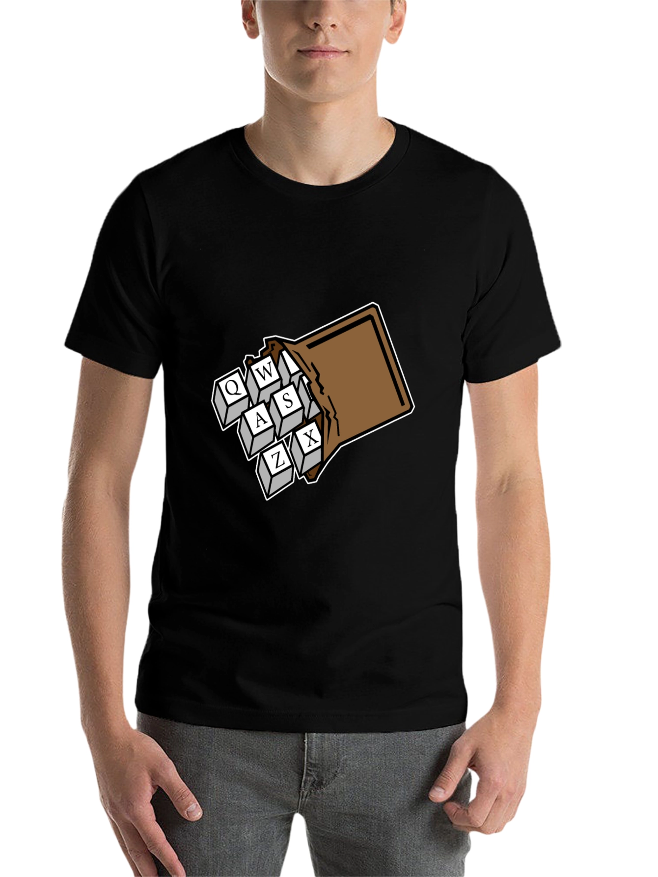 Black Gamer Keys T-Shirt - QWASZX Design view 7