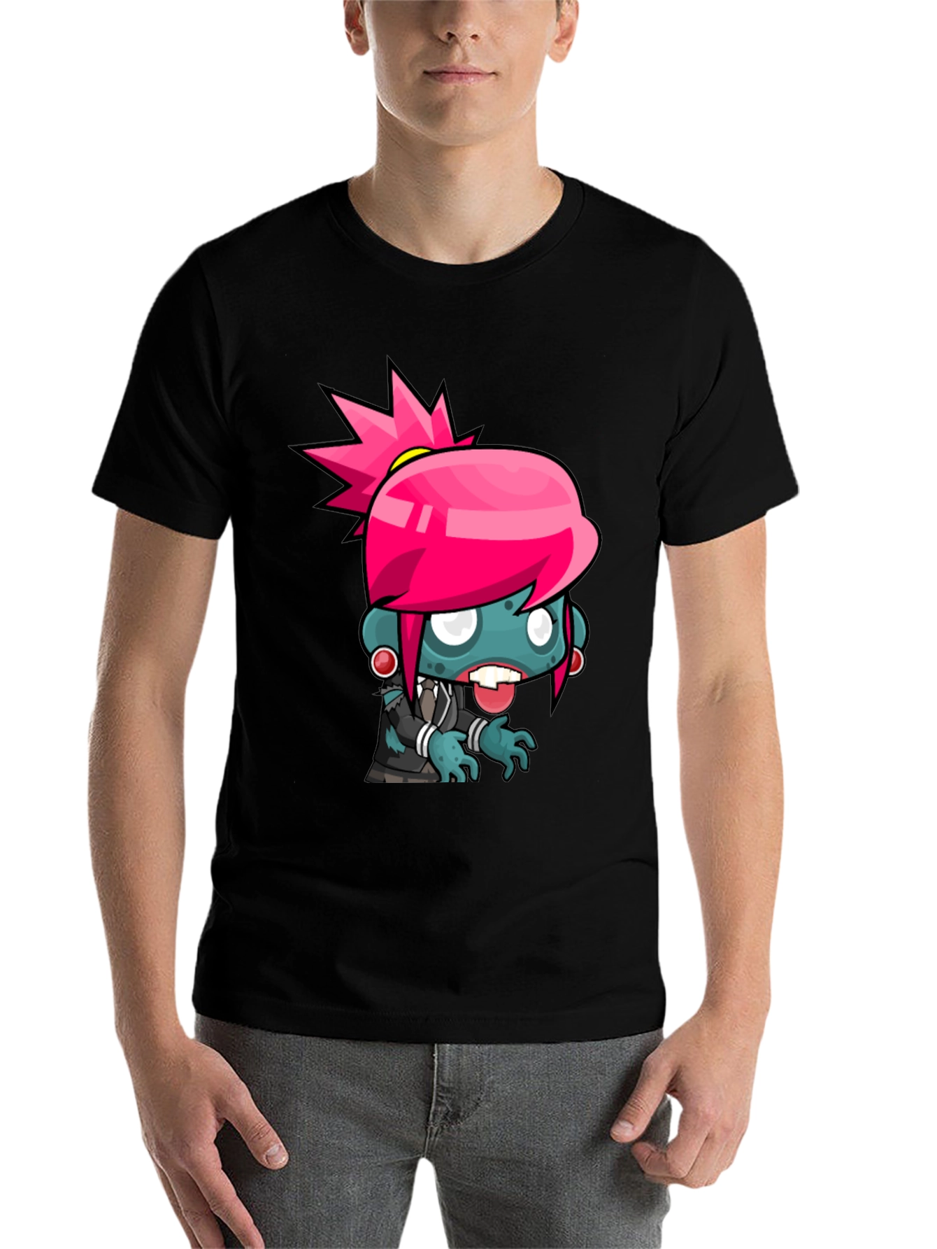 Zombie Girl Graphic Tee - Cool Cartoon Design - 7