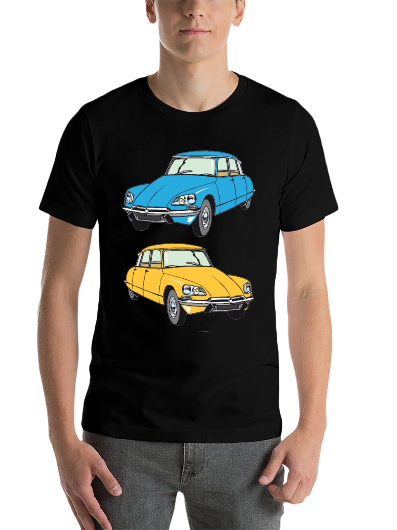 Black Classic Car Graphic Tee - Retro Style view 7