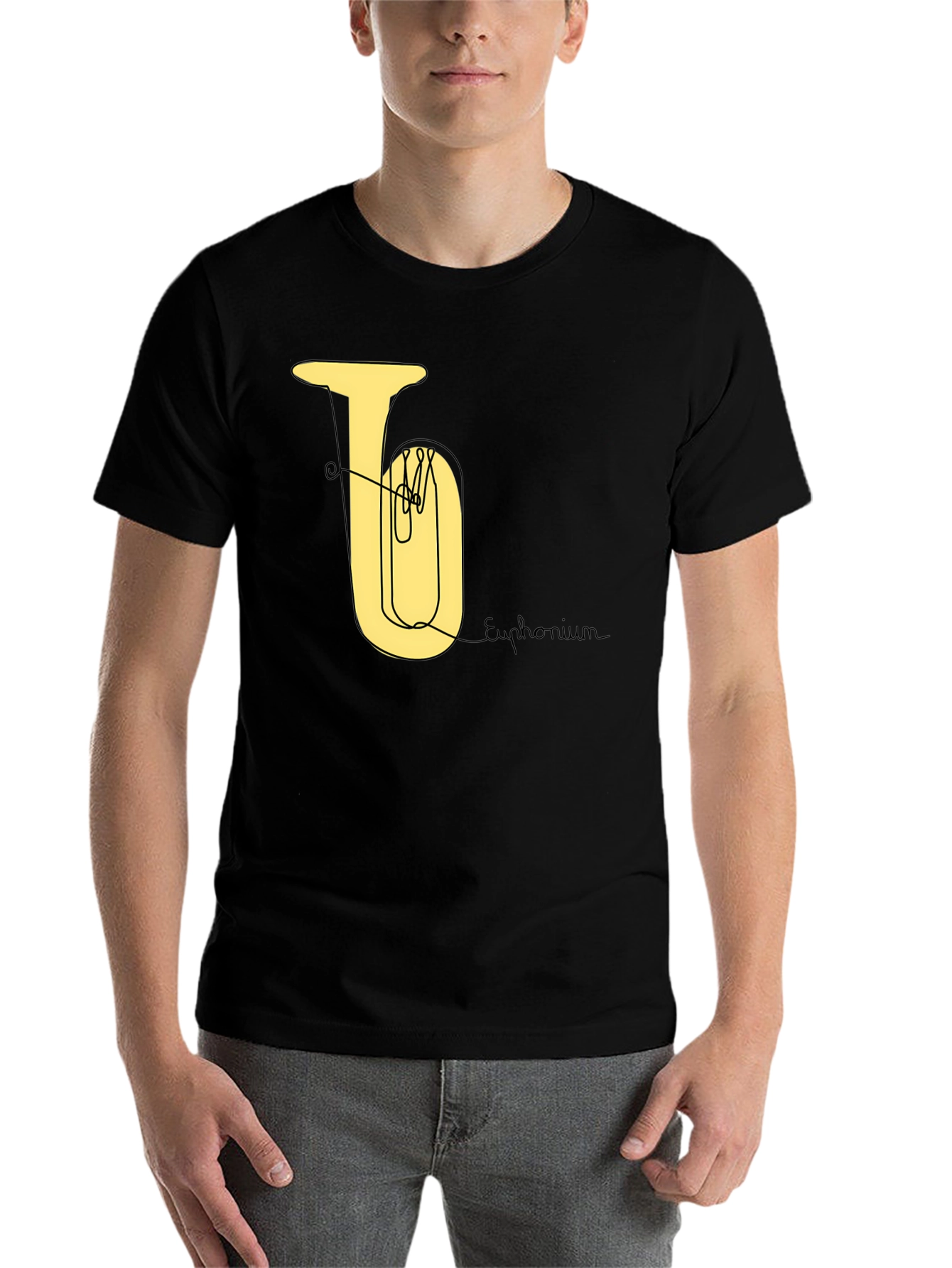 Black Euphonium Line Art Tee view 7