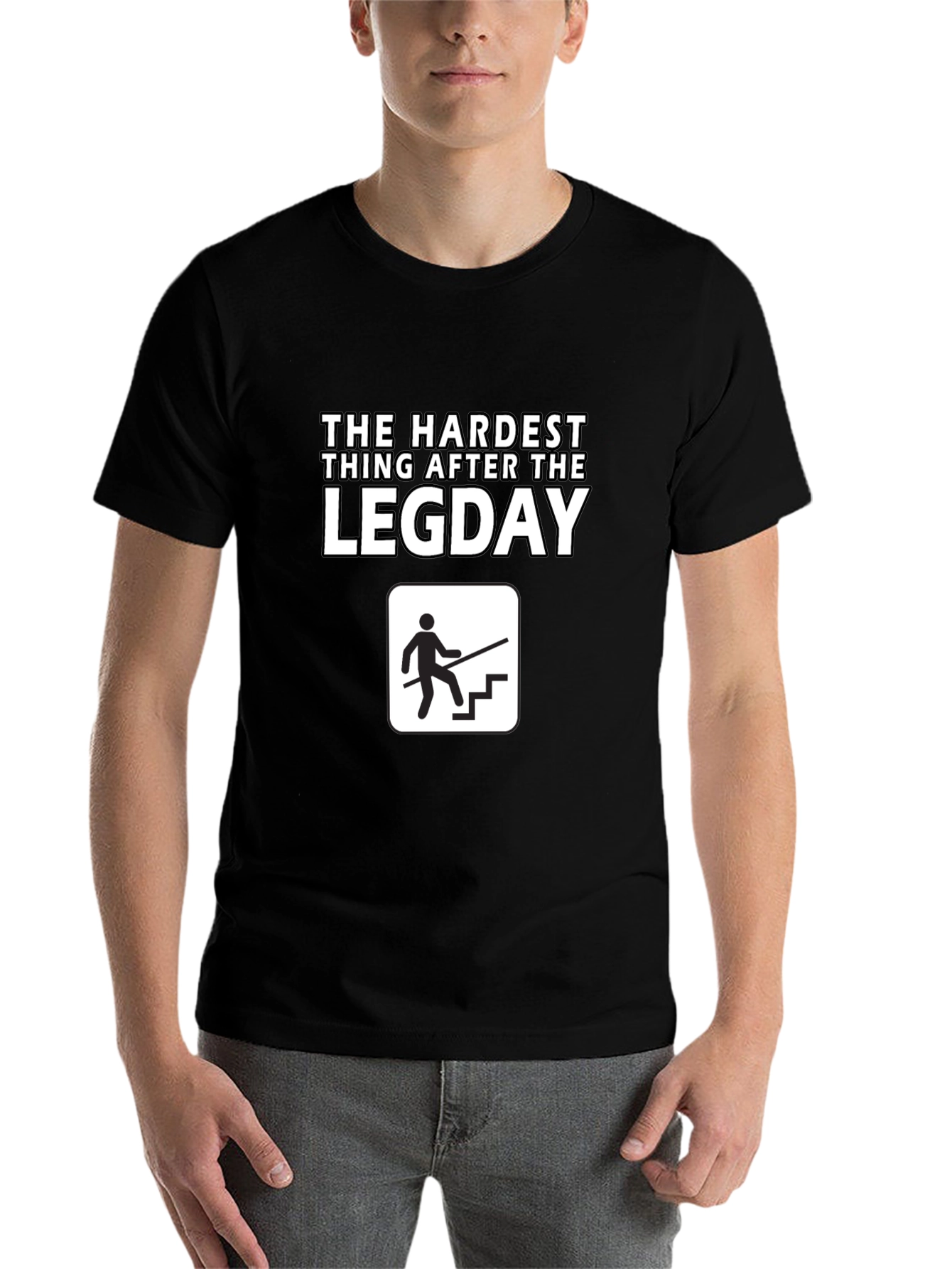 Black The Hardest Thing After Leg Day T-Shirt view 7