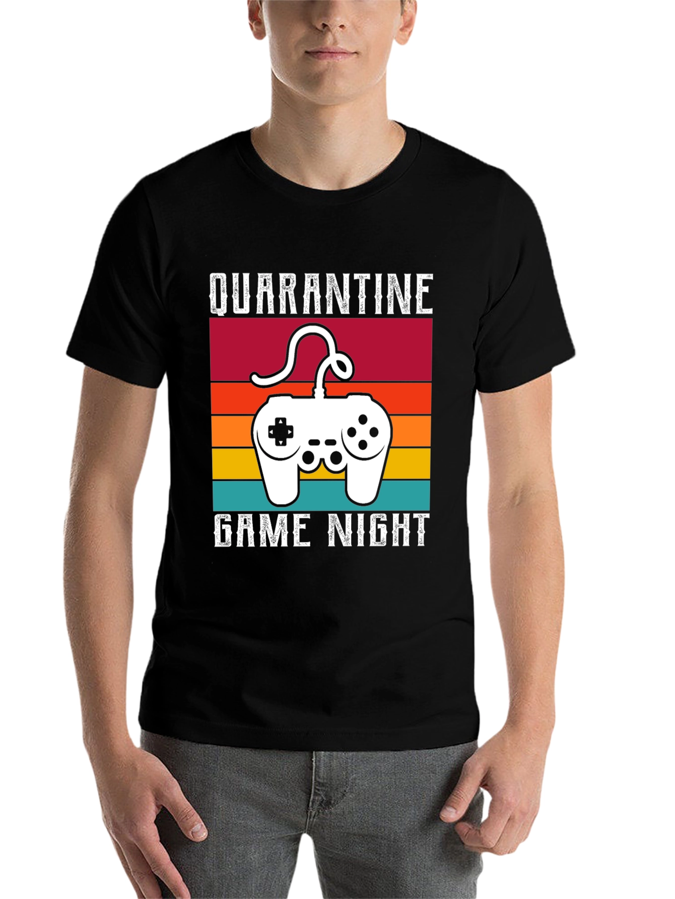 Black Quarantine Game Night Graphic T-Shirt view 7
