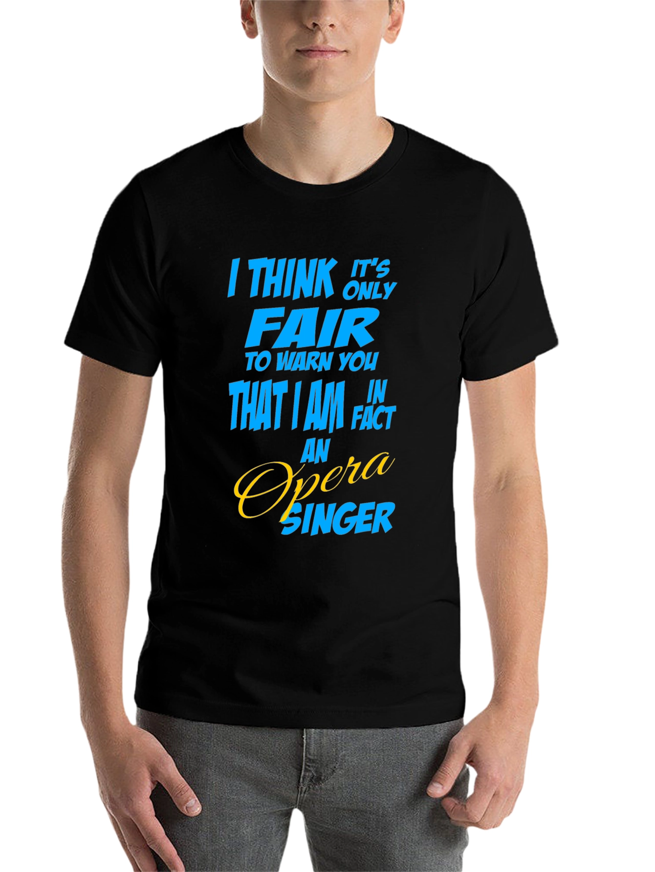 Black Opera Singer Graphic T-Shirt - Funny Gift Idea view 7