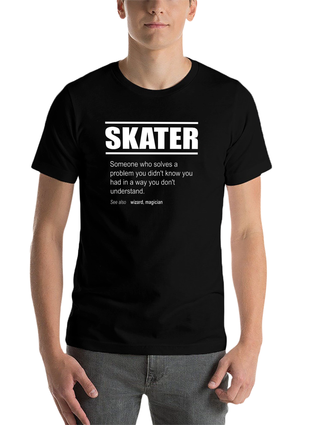 Black Skater Definition T-Shirt - Funny & Clever view 7