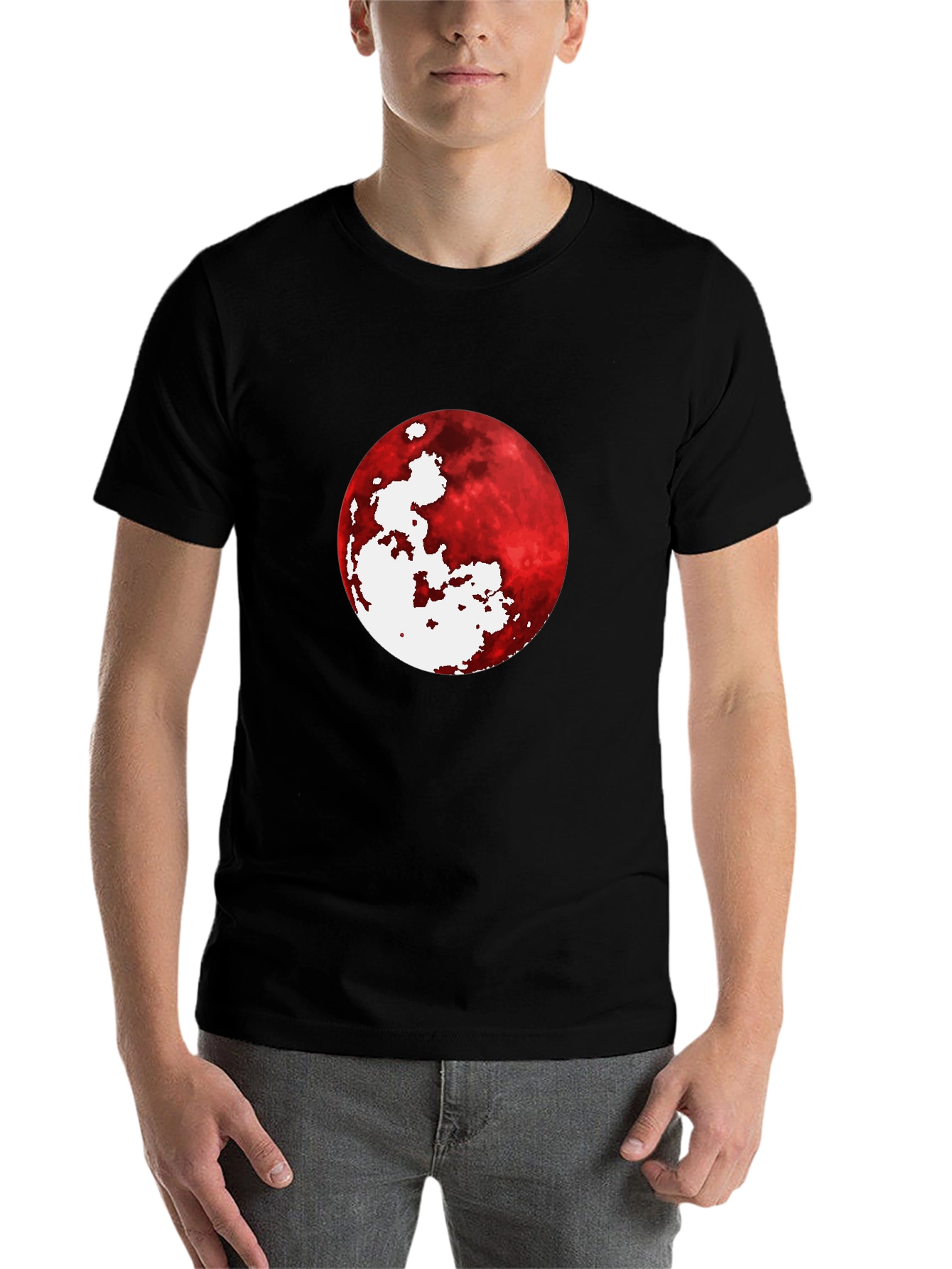Black Blood Moon Graphic Black T-Shirt - Unique Design view 7